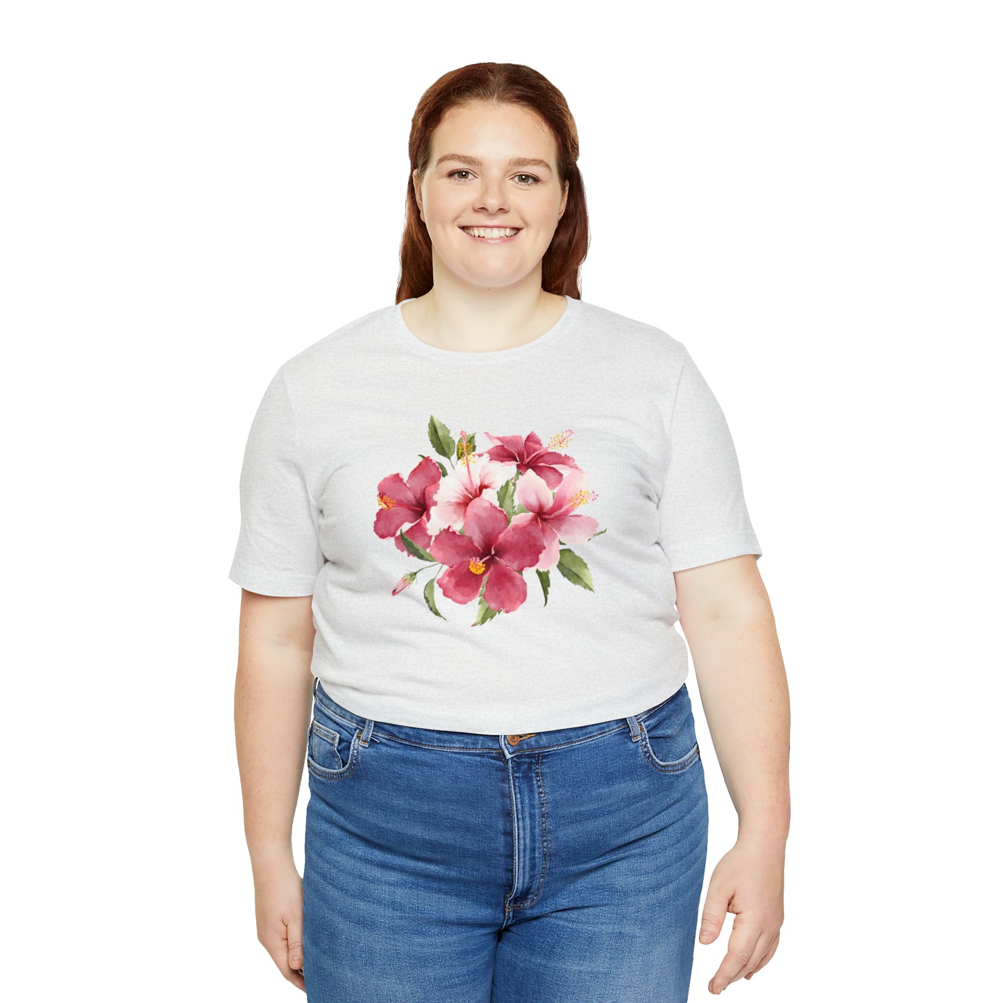 Mock up of a plus-size woman wearing the White shirt