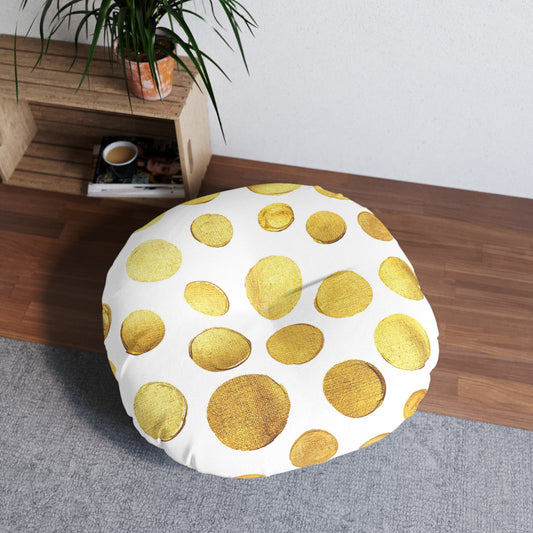 Mock up of the larger floor pillow next to a plant