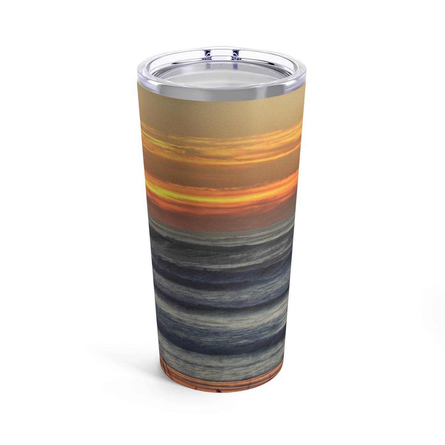 Printify's Sunset Seascape Tumbler: 20 oz.; Stainless steel; Insulated