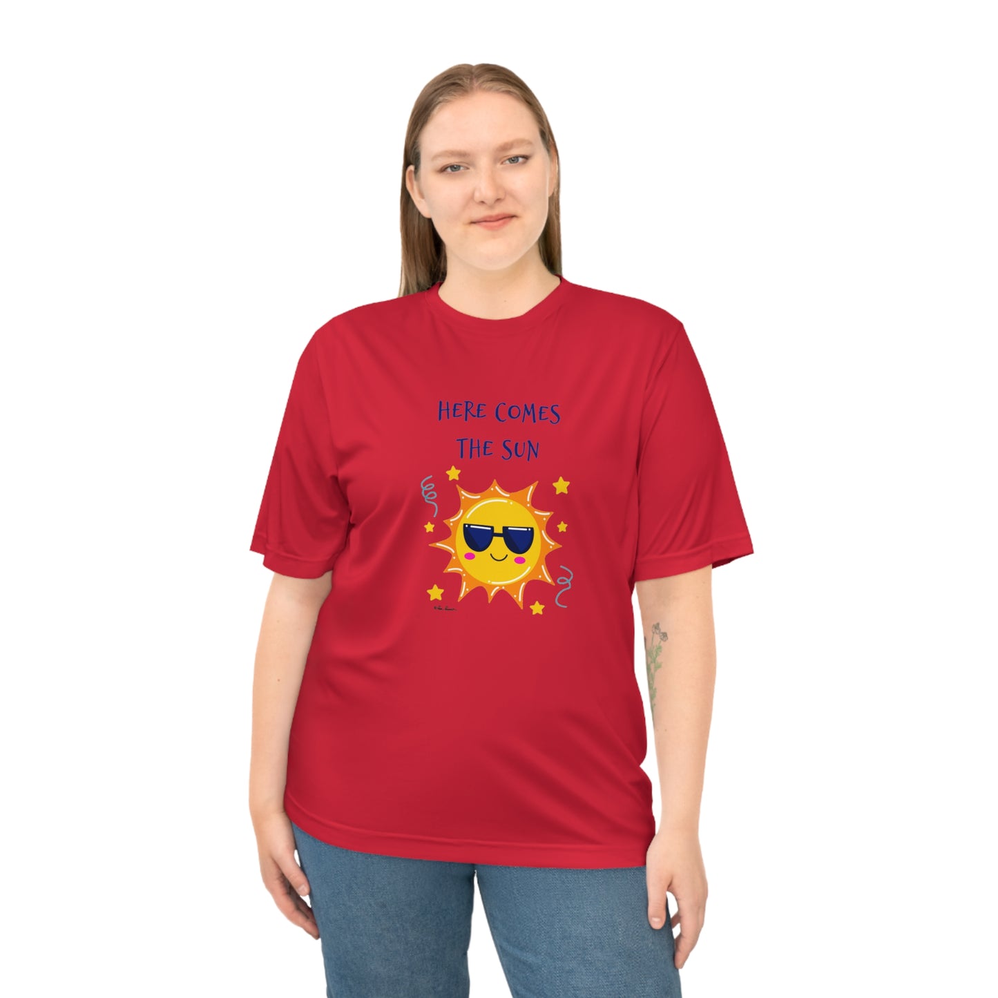 Mock up of a woman wearing the Red shirt