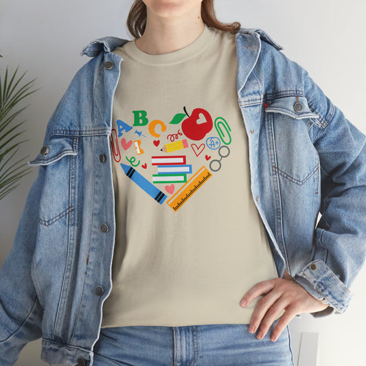 Mock up of a woman wearing the Sand shirt under a denim jacket