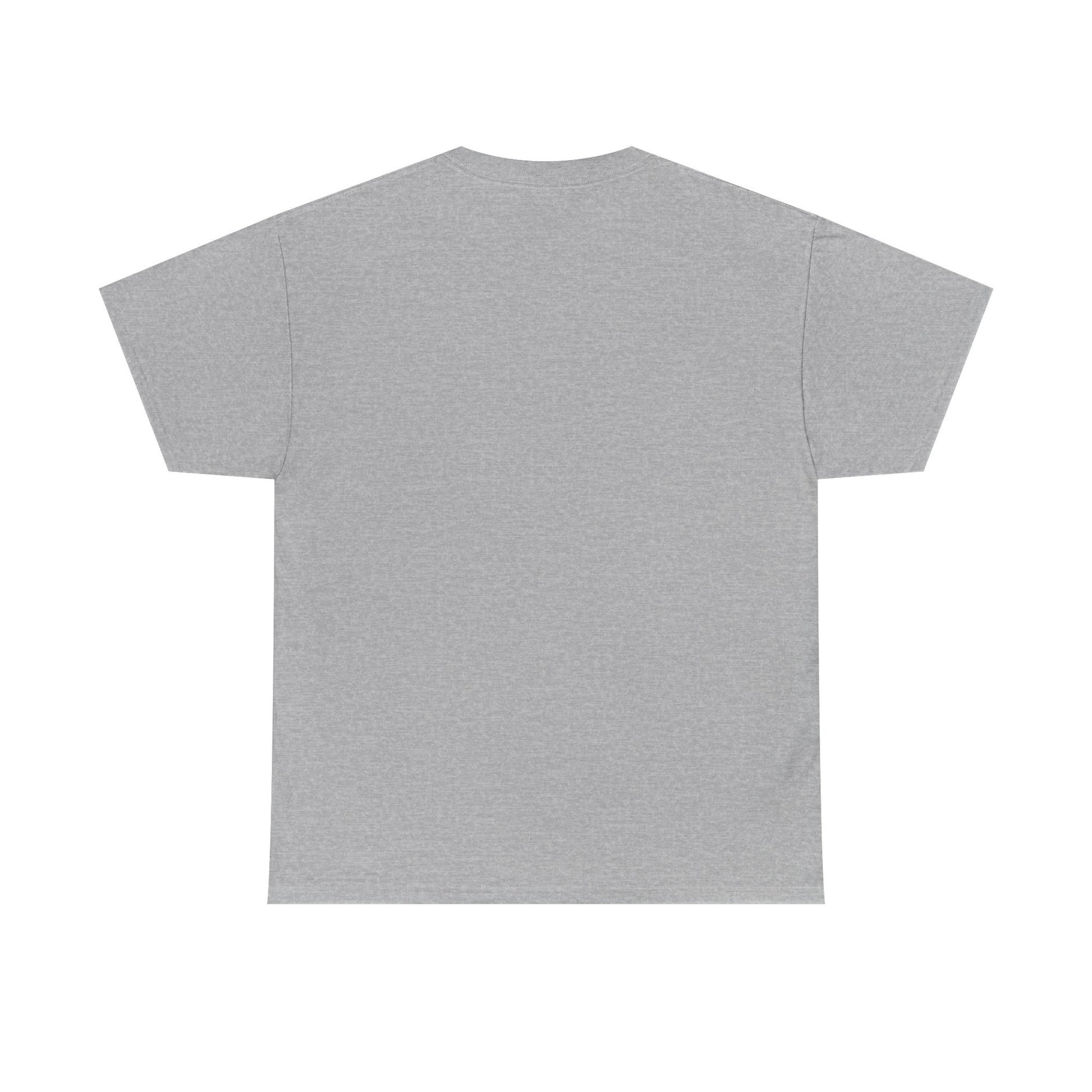 The Good Trouble Unisex T-shirt by Printify, shown from the back in light gray and laid flat on a white background, features short sleeves and cotton fabric. Available in 3 colors.
