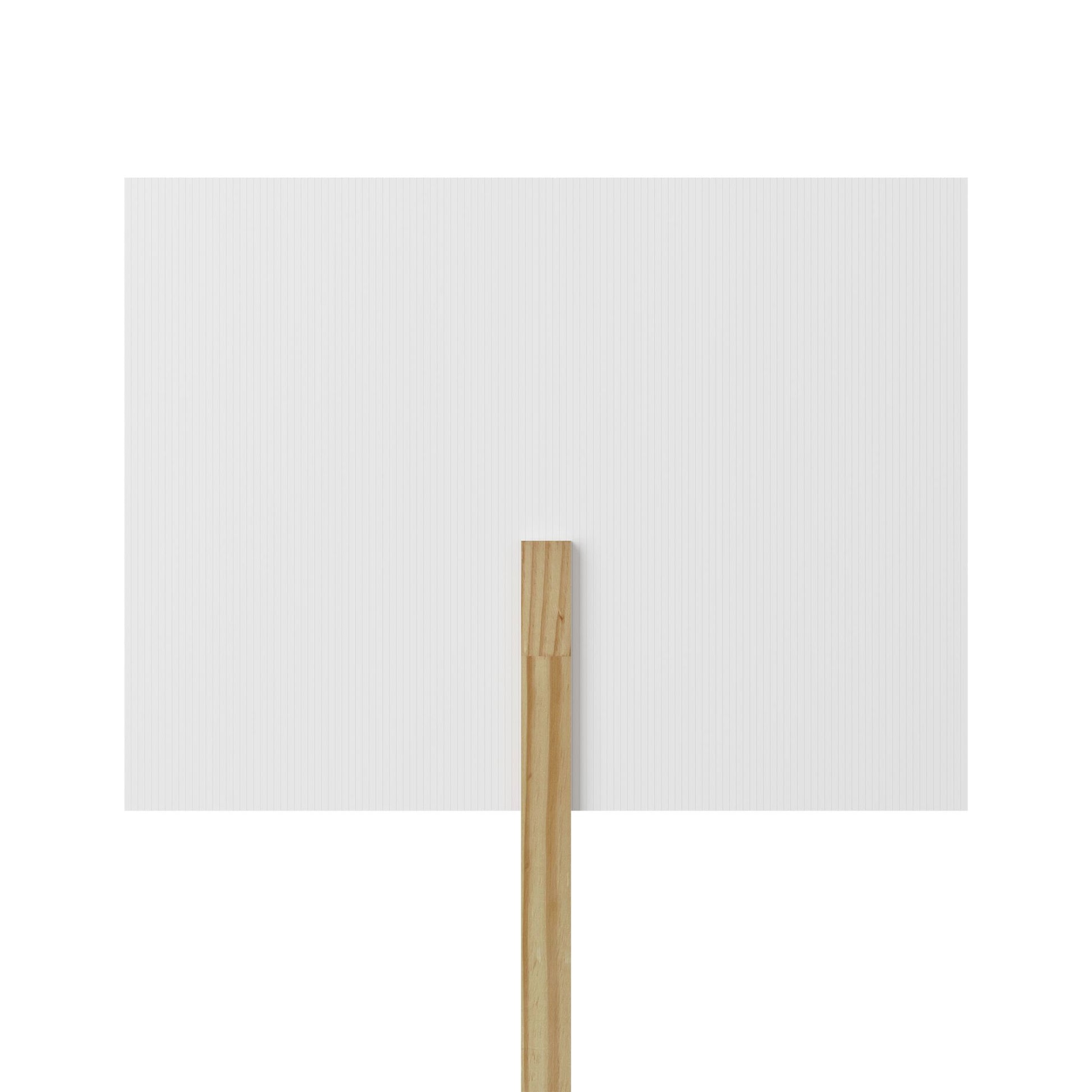 The Printify Courage-is-Contagious Protest Sign (18" x 24", 1-sided) is a sturdy blank white board on a wooden stick, ready for your message, shown against a plain white background.