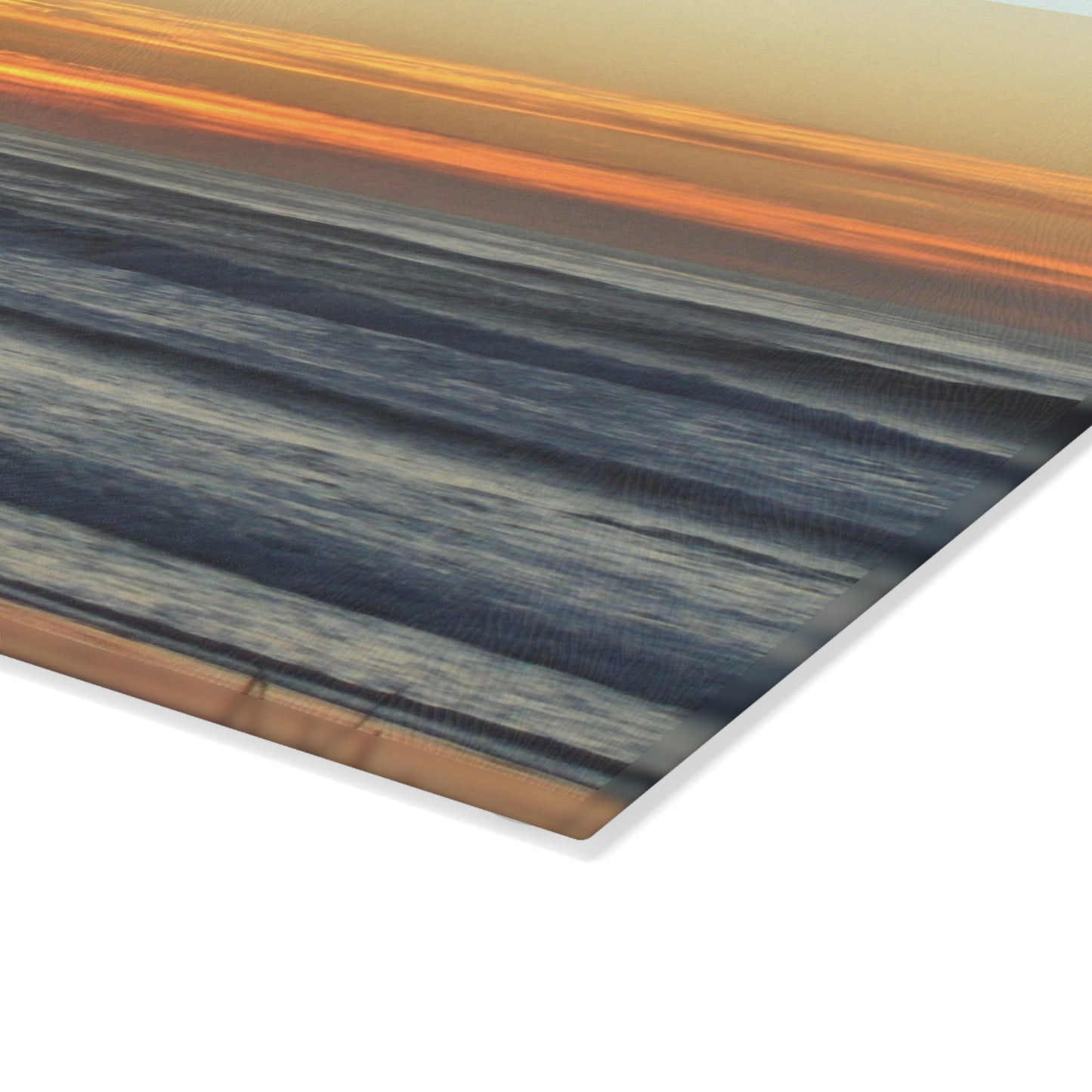Glass Cutting Board: 2 sizes; Textured surface; Seascape