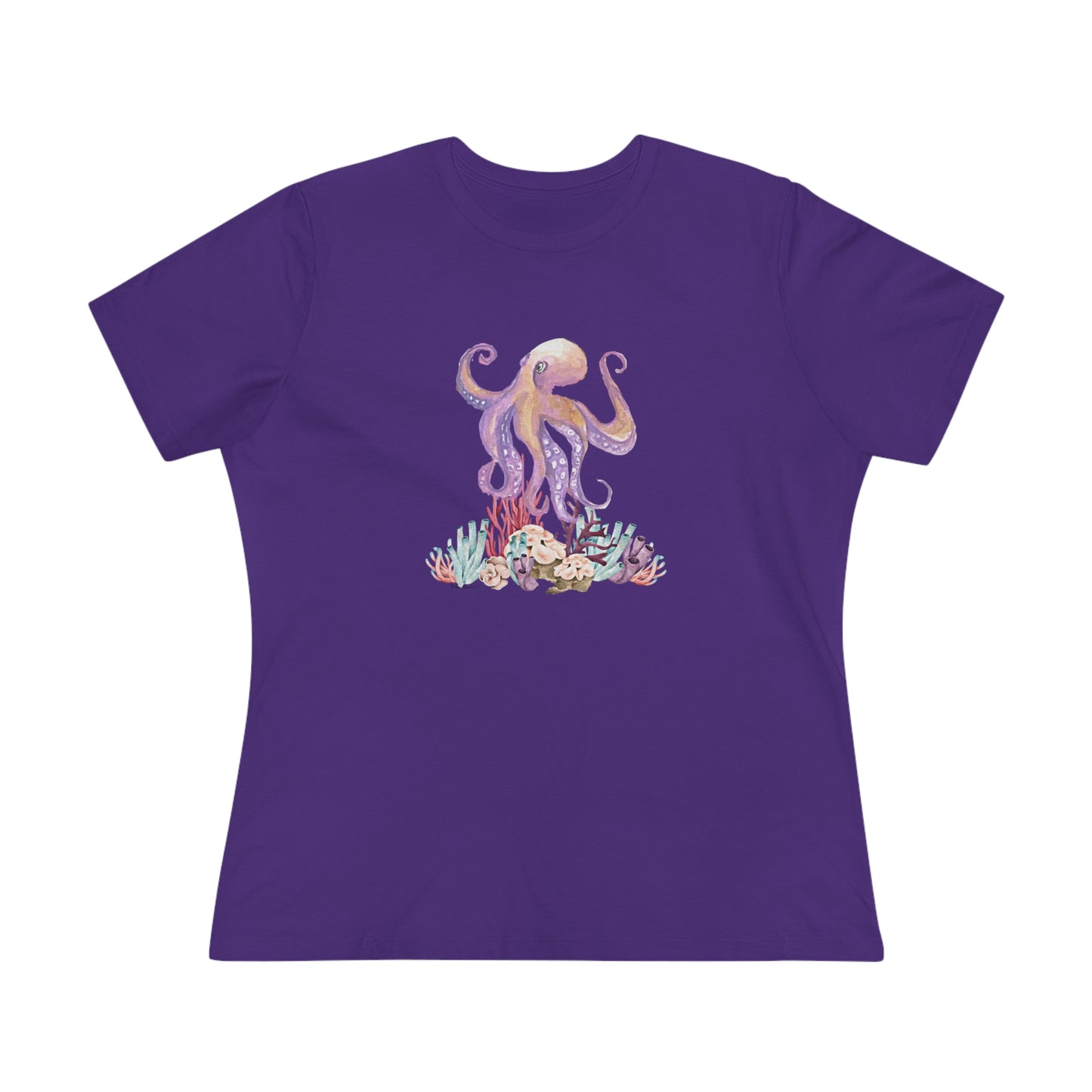 Flat front view of the Purple shirt