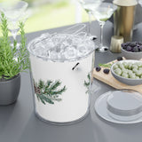 Mock up of side view of ice bucket on a table