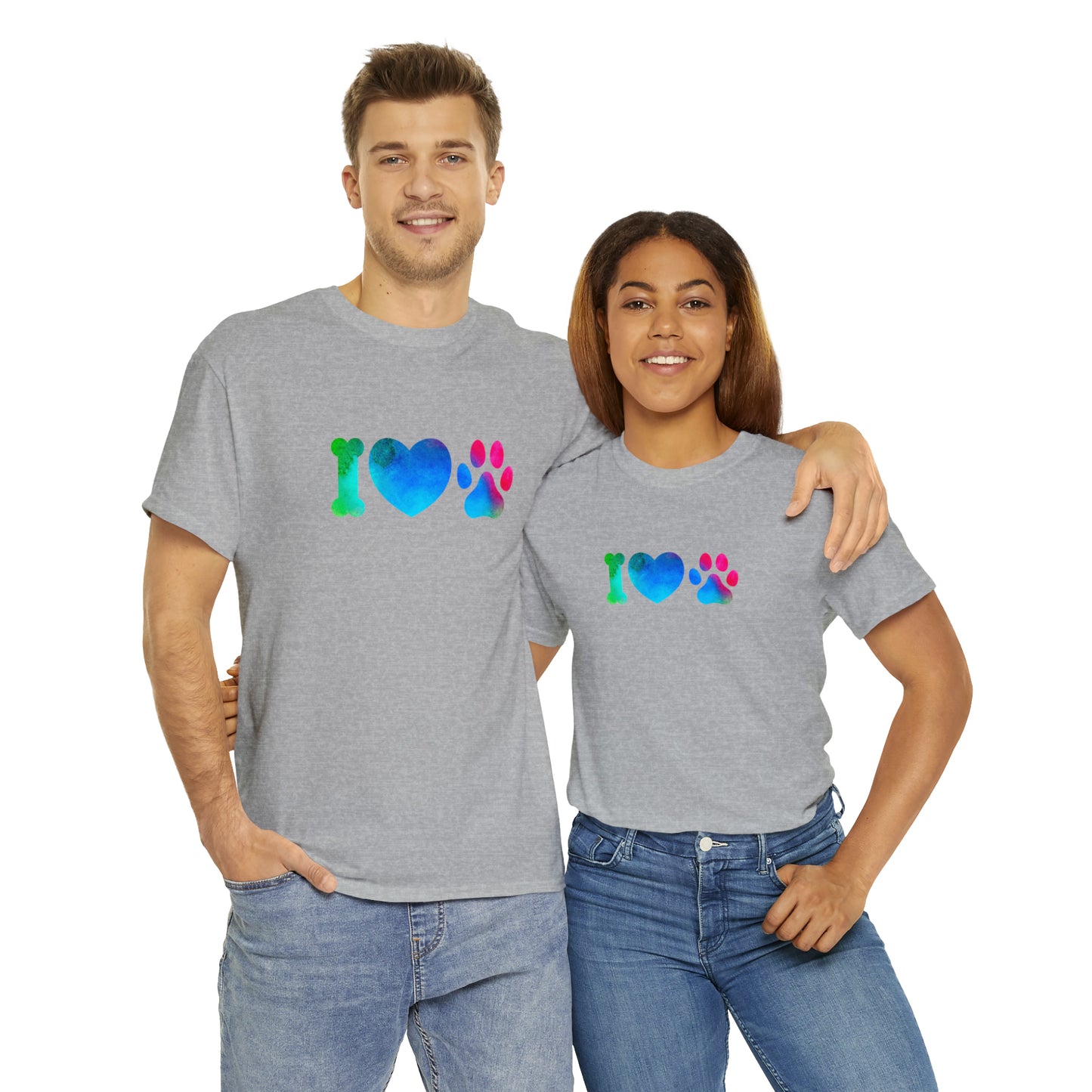Mock up of a man and a woman; both wearing the shirt