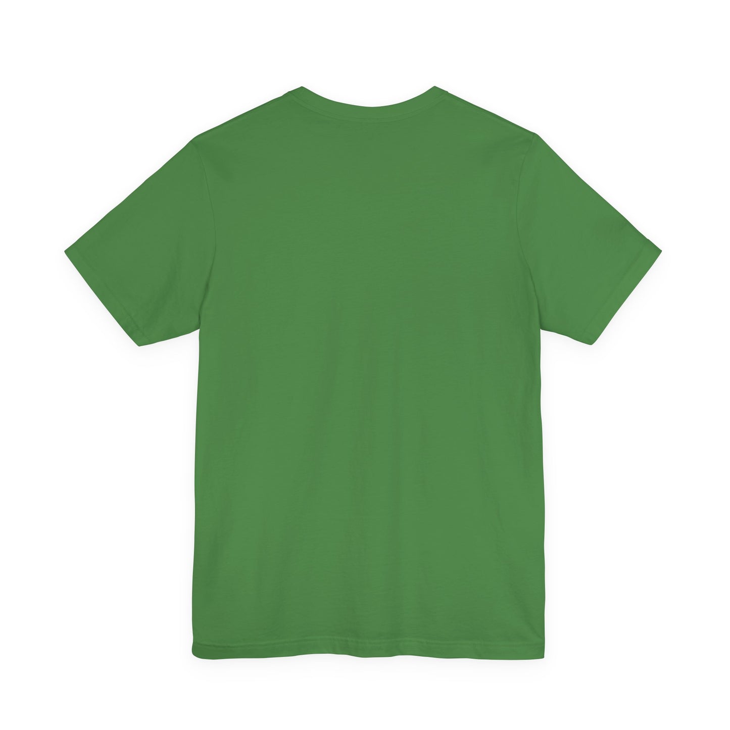 The Printify Courage Is Contagious T-shirt: Unisex | Activist Graphics is a lightweight green cotton short-sleeve tee, shown from the back and laid flat on a white background.