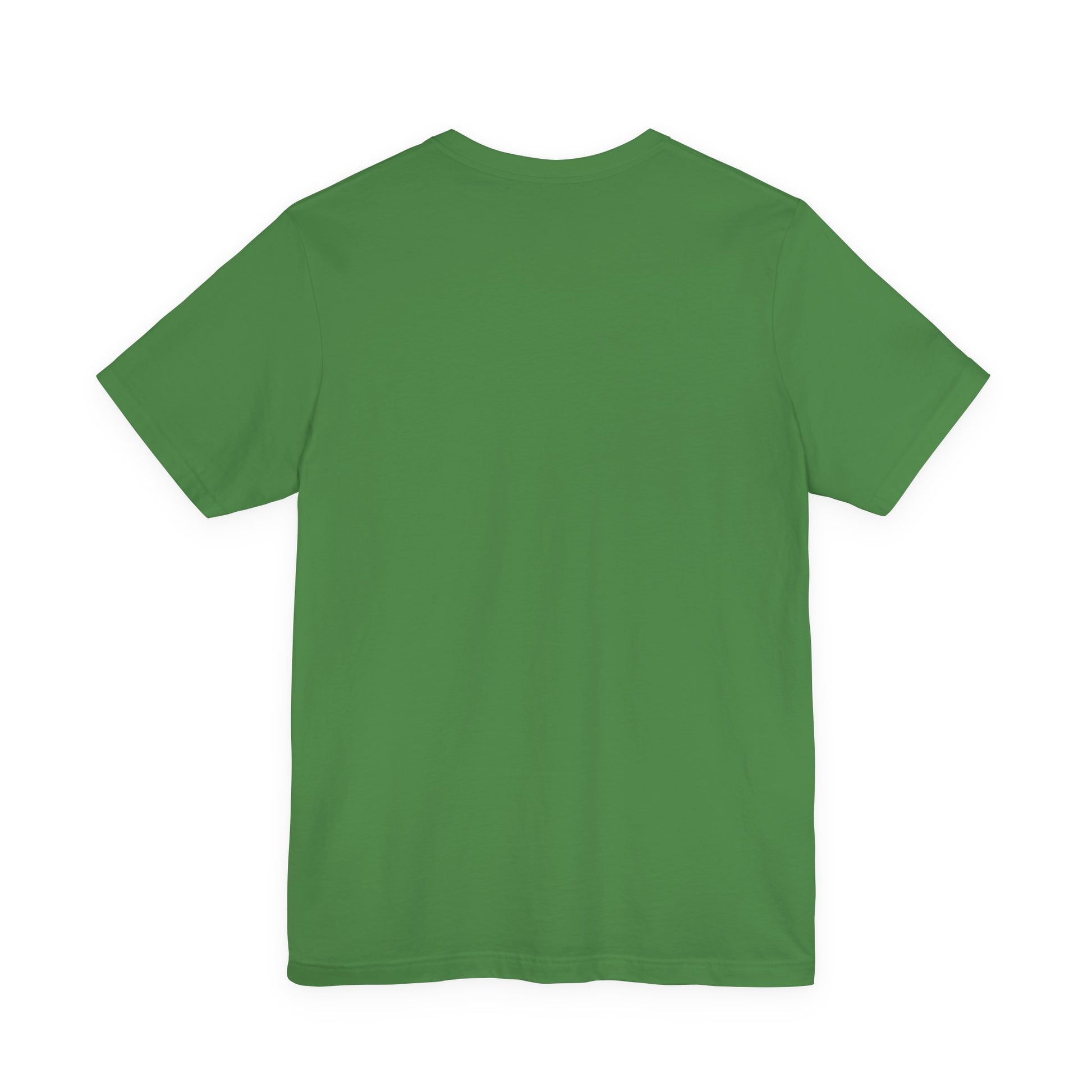 The Printify Courage Is Contagious T-shirt: Unisex | Activist Graphics is a lightweight green cotton short-sleeve tee, shown from the back and laid flat on a white background.