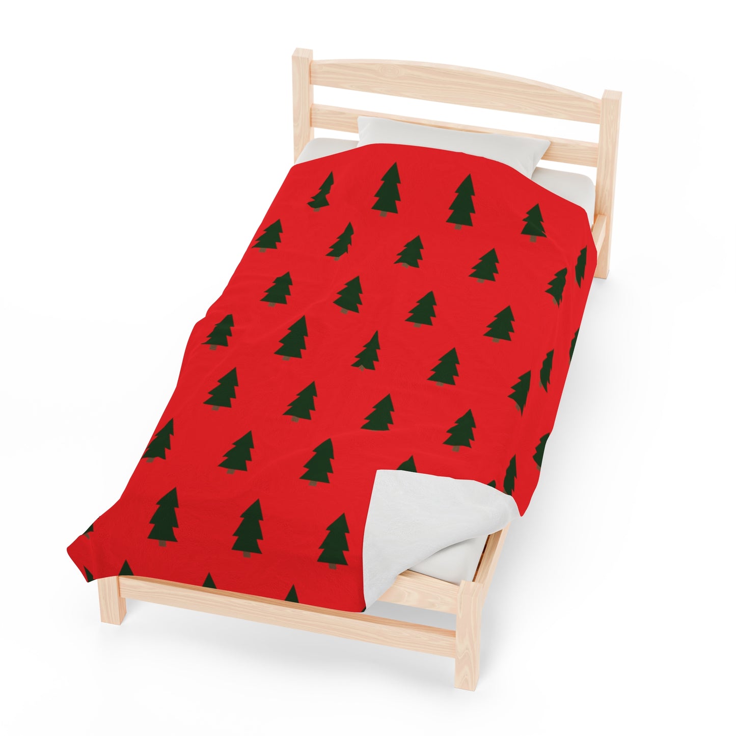 Holiday Red Blanket: 3 sizes; Polyester blend; Velveteen