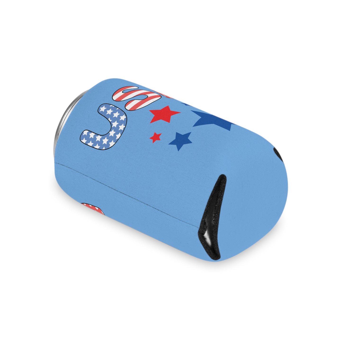 Patriotic Can Cooler: 3.5" by 4.3"; Polyester; Foam