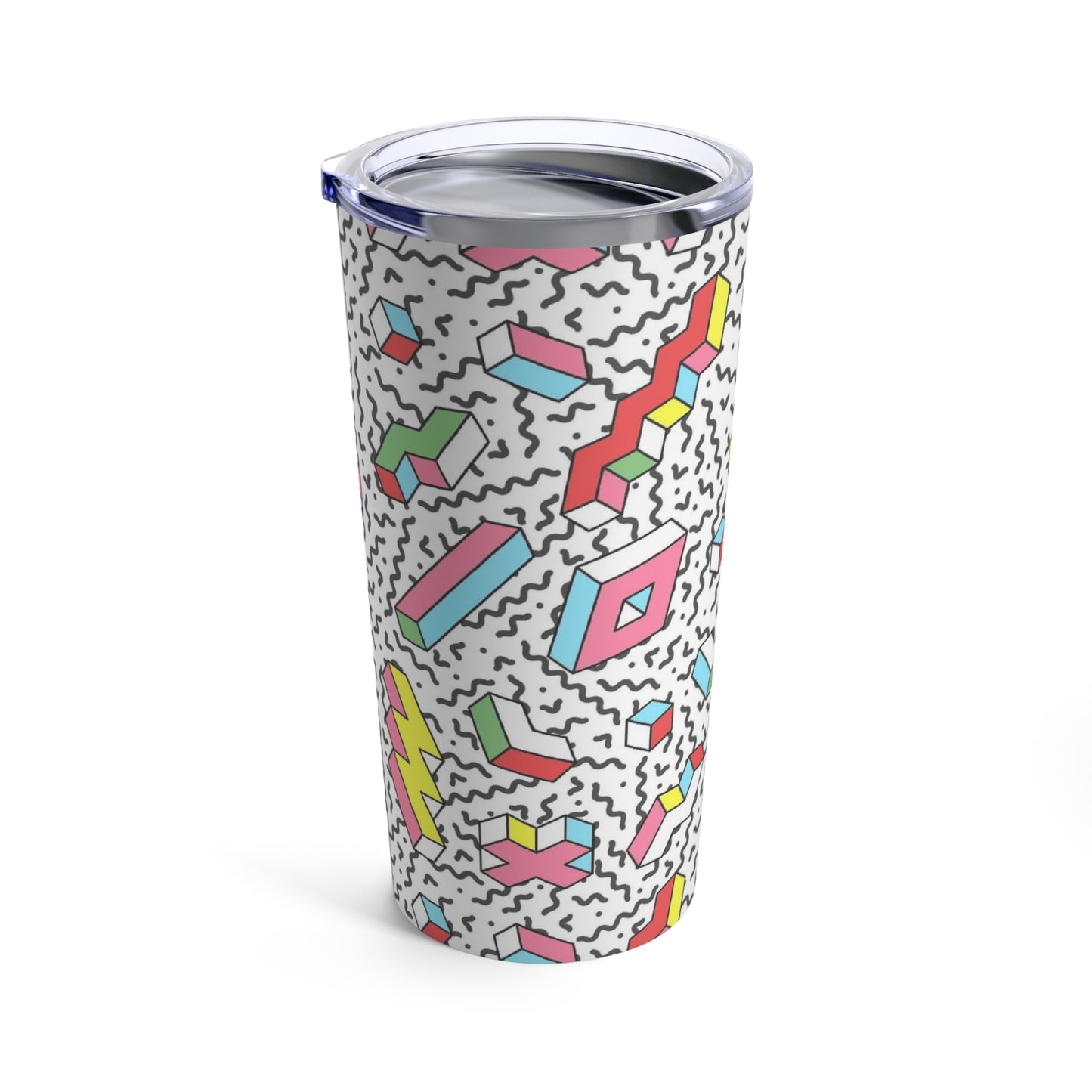 Retro Geometric Tumbler: 20 oz.; Stainless steel; Insulated