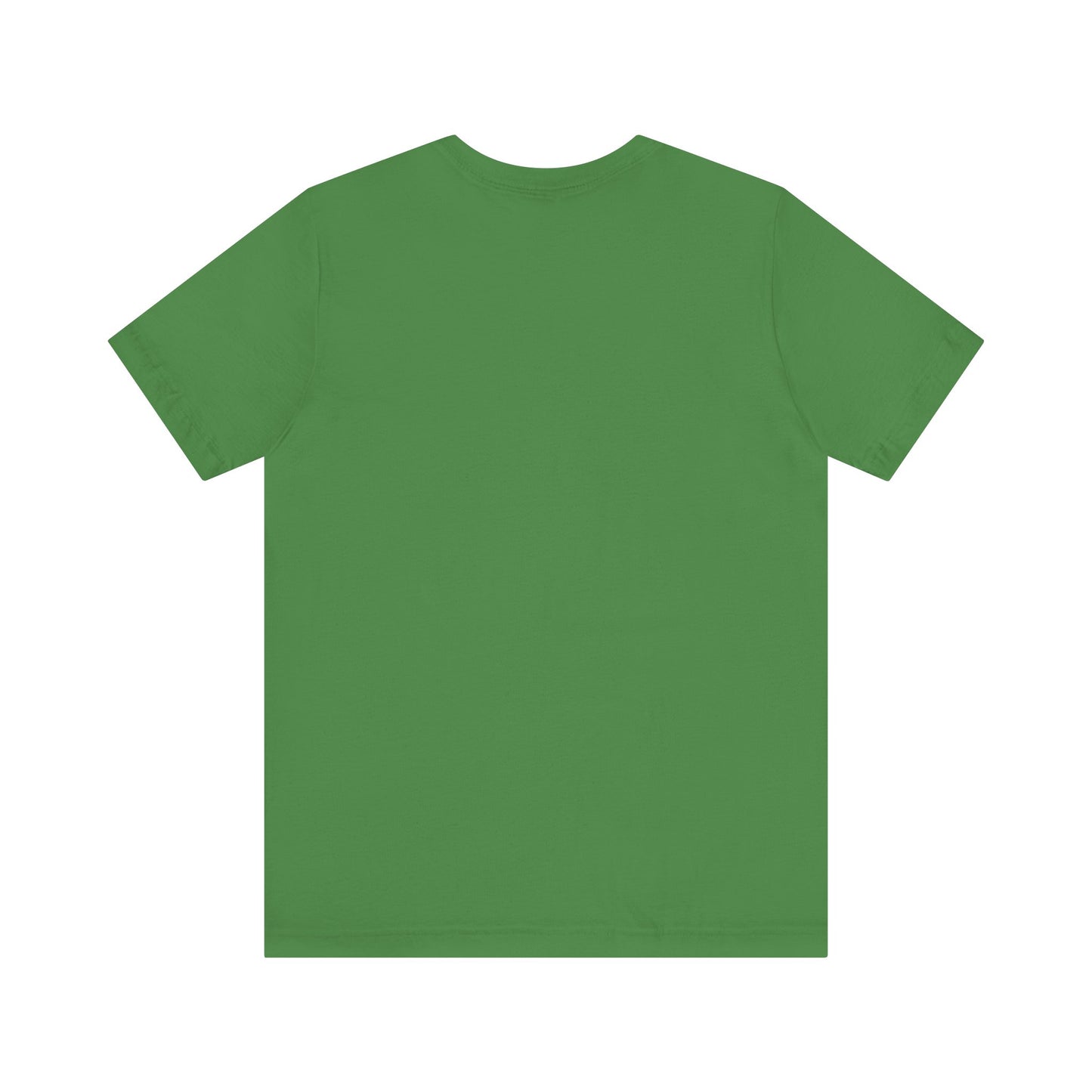 The Courage Is Contagious T-shirt by Printify is a unisex, lightweight cotton short-sleeve shirt in green, shown from the back on a white background.