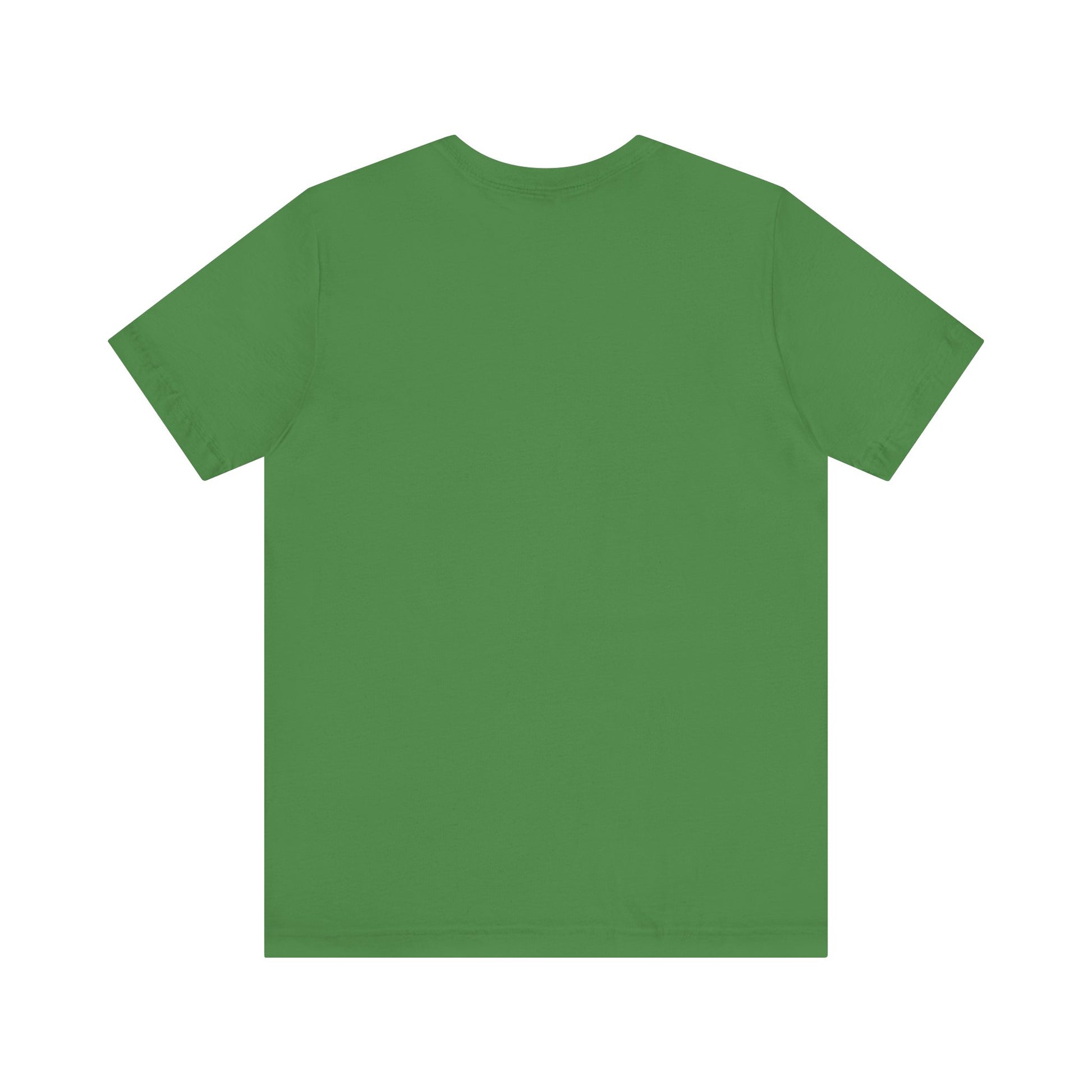 The Courage Is Contagious T-shirt by Printify is a unisex, lightweight cotton short-sleeve shirt in green, shown from the back on a white background.