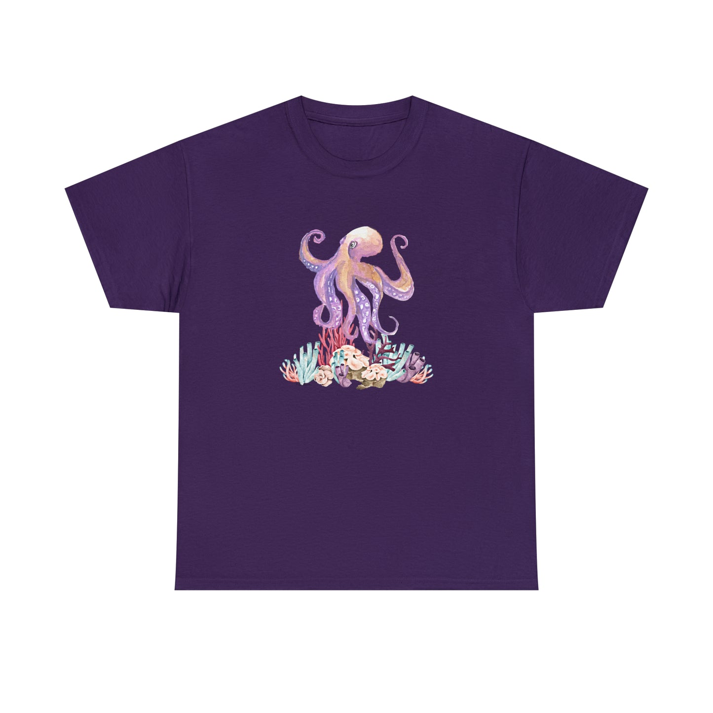 Flat front view of the Purple shirt
