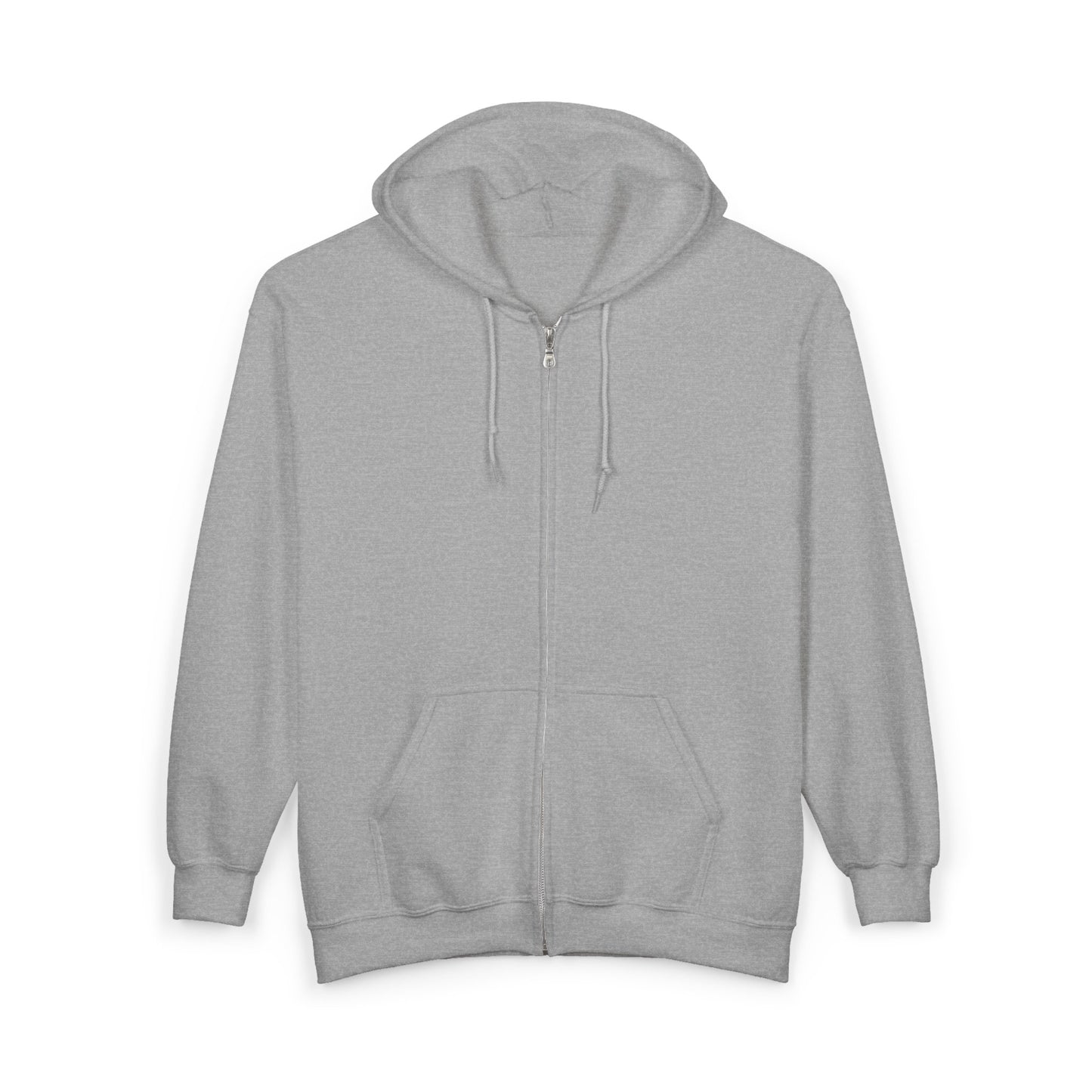 The Galaxy Night-Sky Zip Hoodie by Printify is a cozy unisex zip-up with a back print, hood, drawstrings, and front pockets, shown flat on a white background.