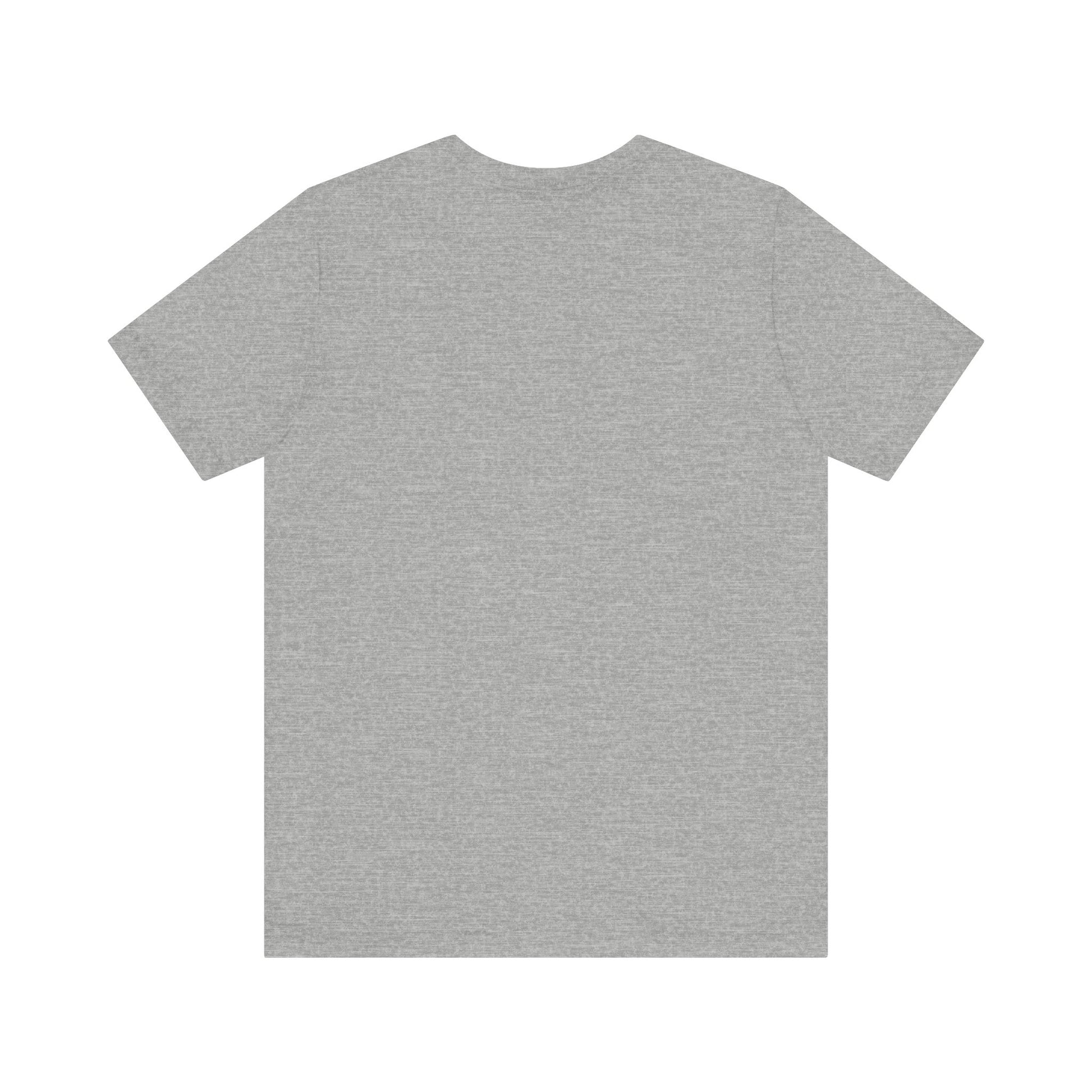 The Courage Is Contagious T-shirt by Printify is a lightweight, plain gray unisex cotton shirt with short sleeves, shown from the back and laid flat on a white background.
