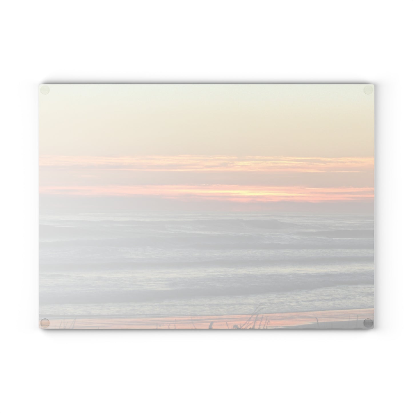 Glass Cutting Board: 2 sizes; Textured surface; Seascape