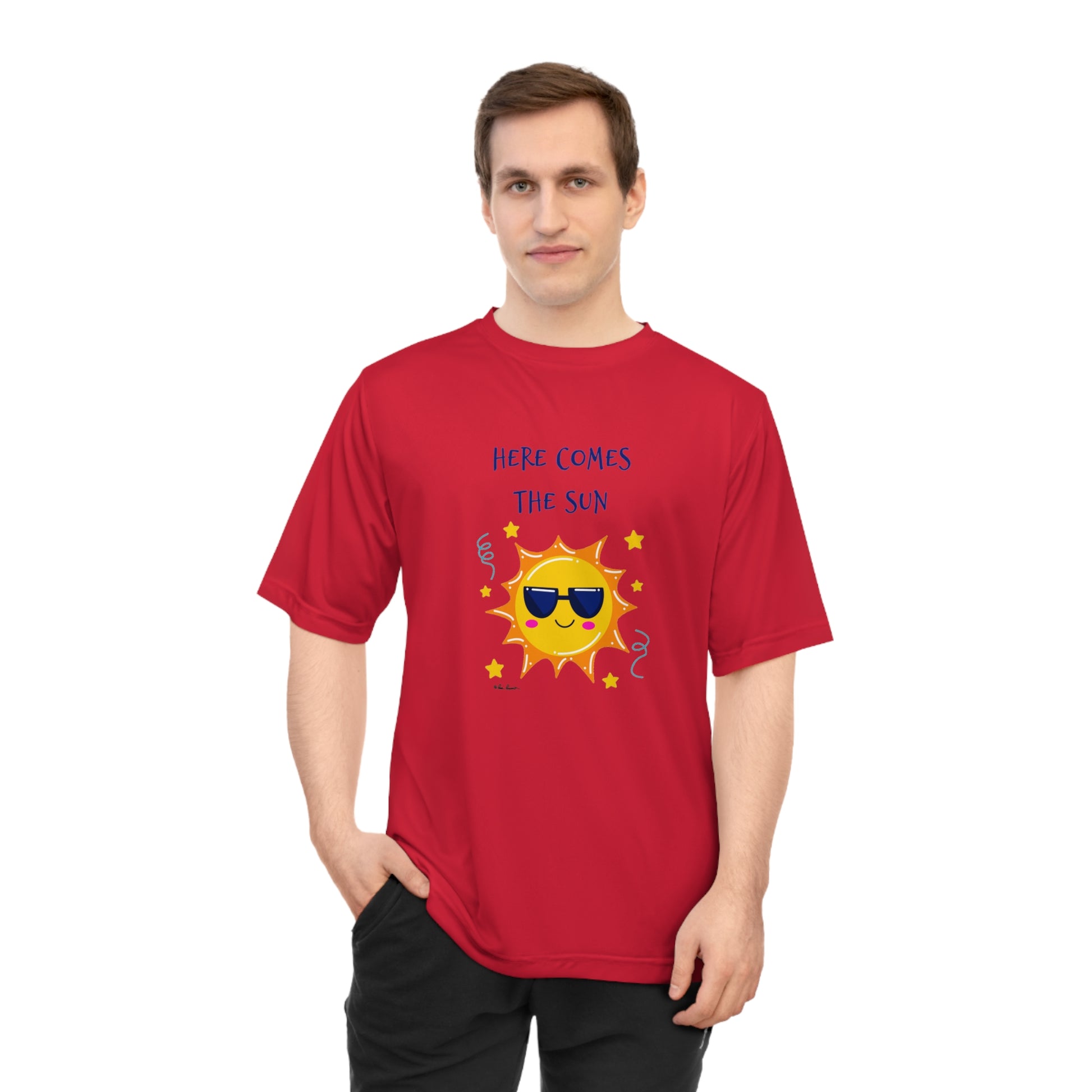Mock up of a man wearing the Red shirt