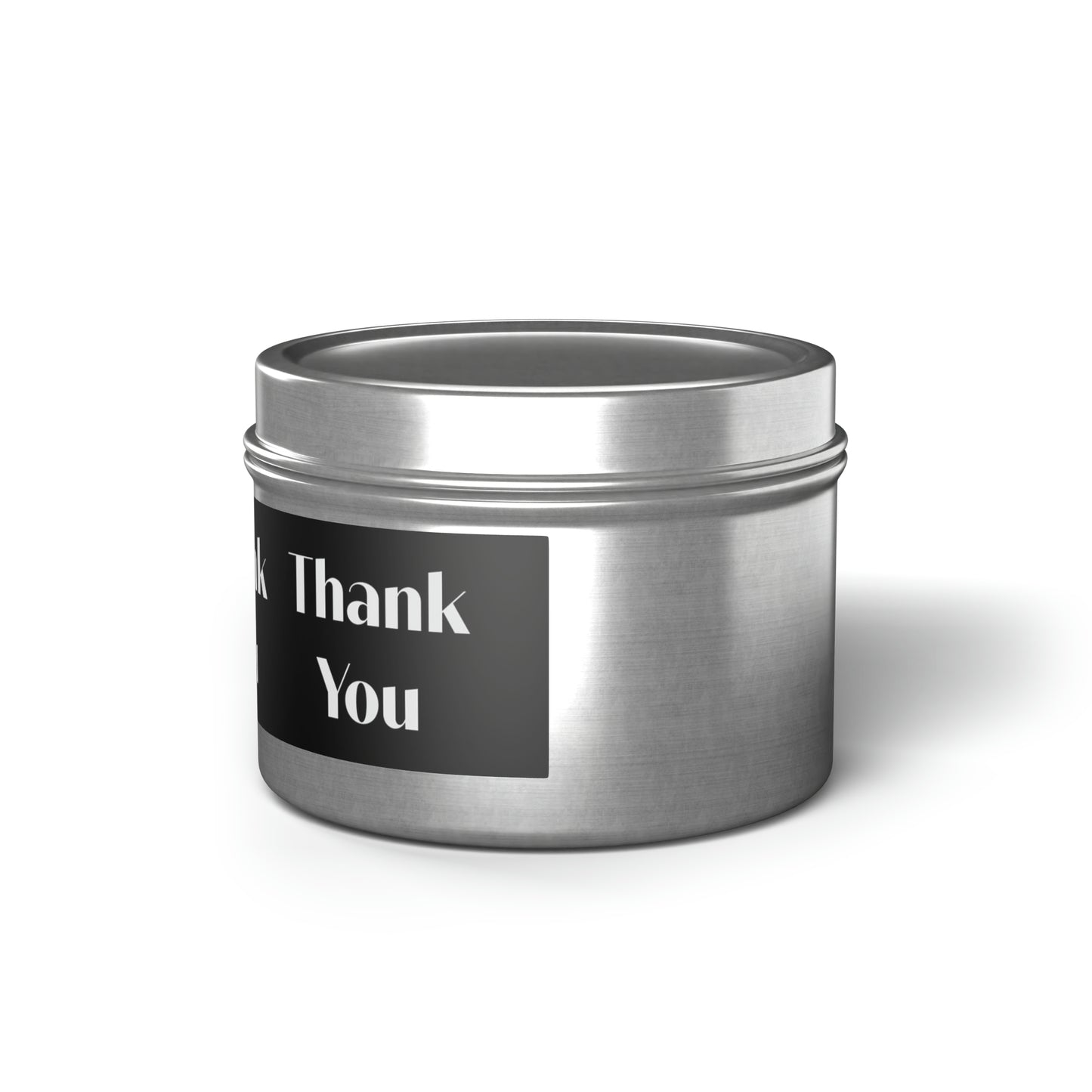 Thank-you Tin Candles: 4 oz; 5 scents; Textual message