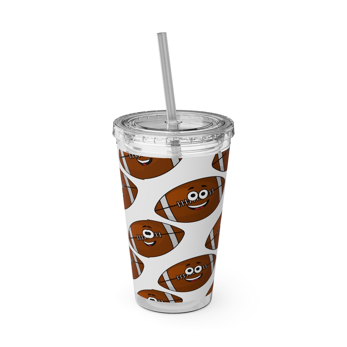 Replace with: Printify Football Fan Tumbler cup with a straw