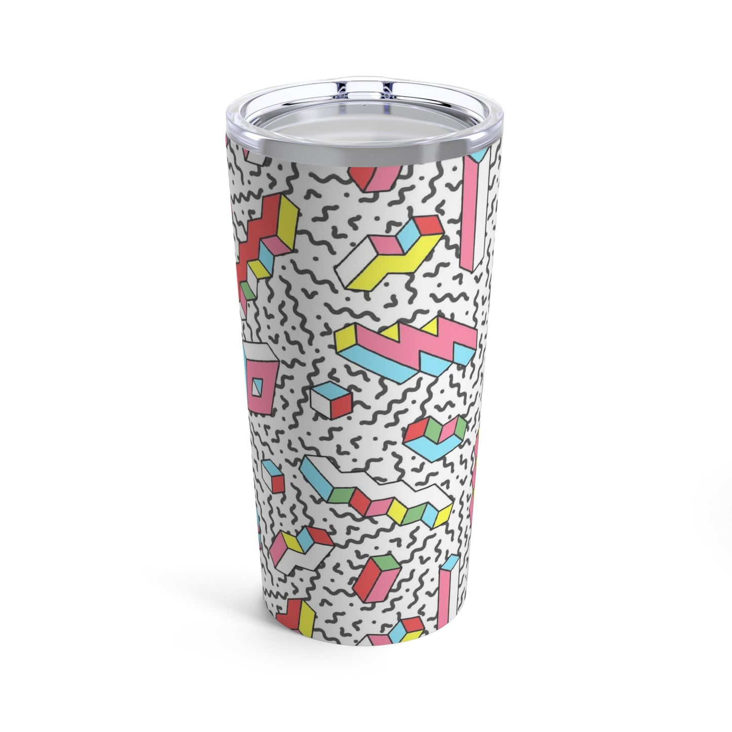 Retro Geometric Tumbler: 20 oz.; Stainless steel; Insulated