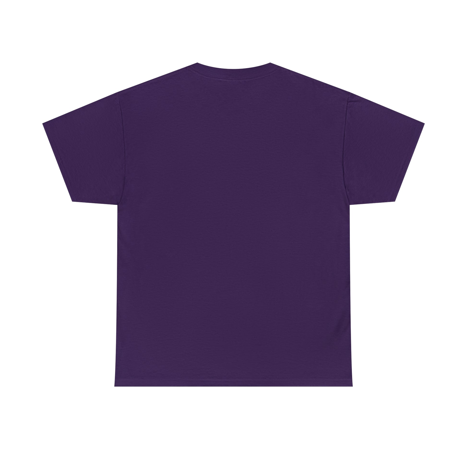 Flat back view of the Purple shirt