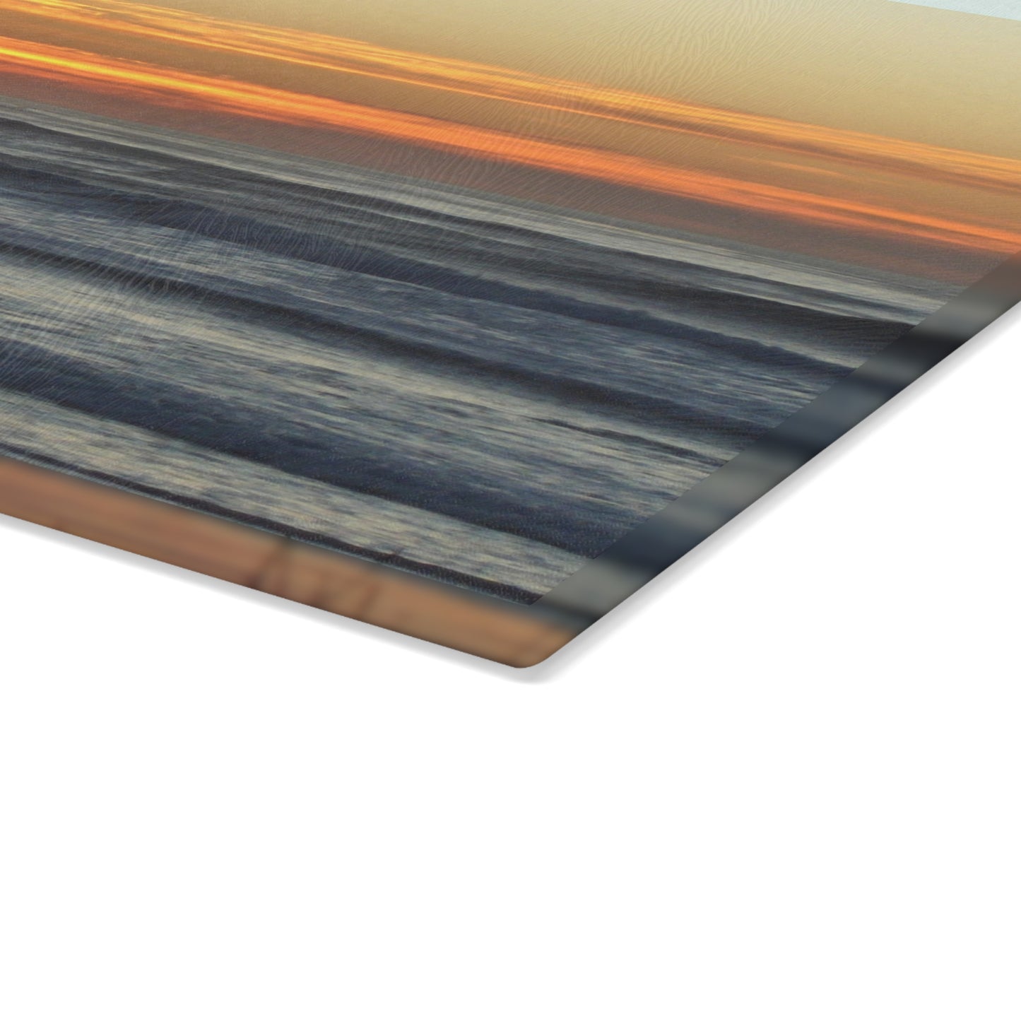 Glass Cutting Board: 2 sizes; Textured surface; Seascape