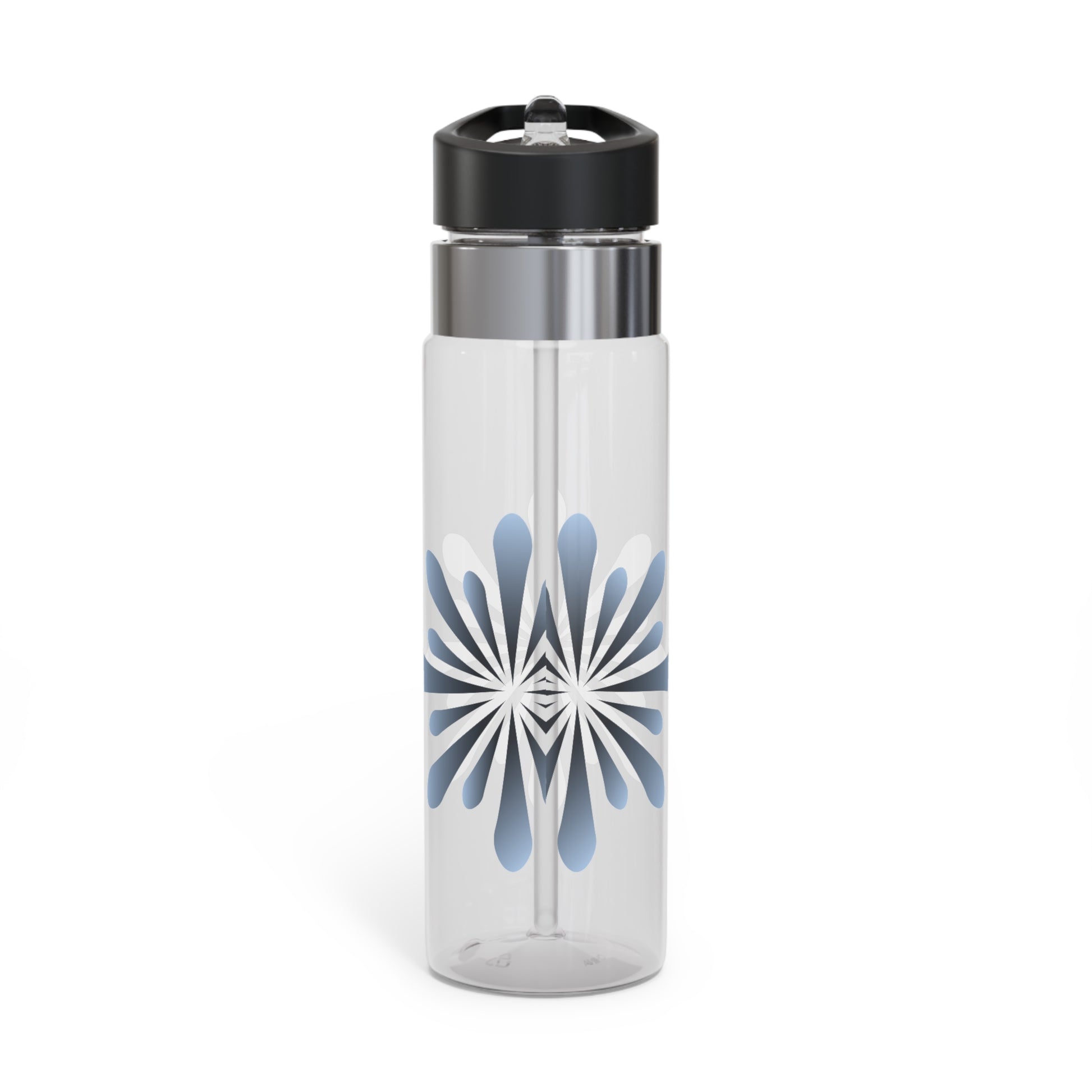 A Kensington Tritan™ BPA-free water bottle with a black lid by Printify.