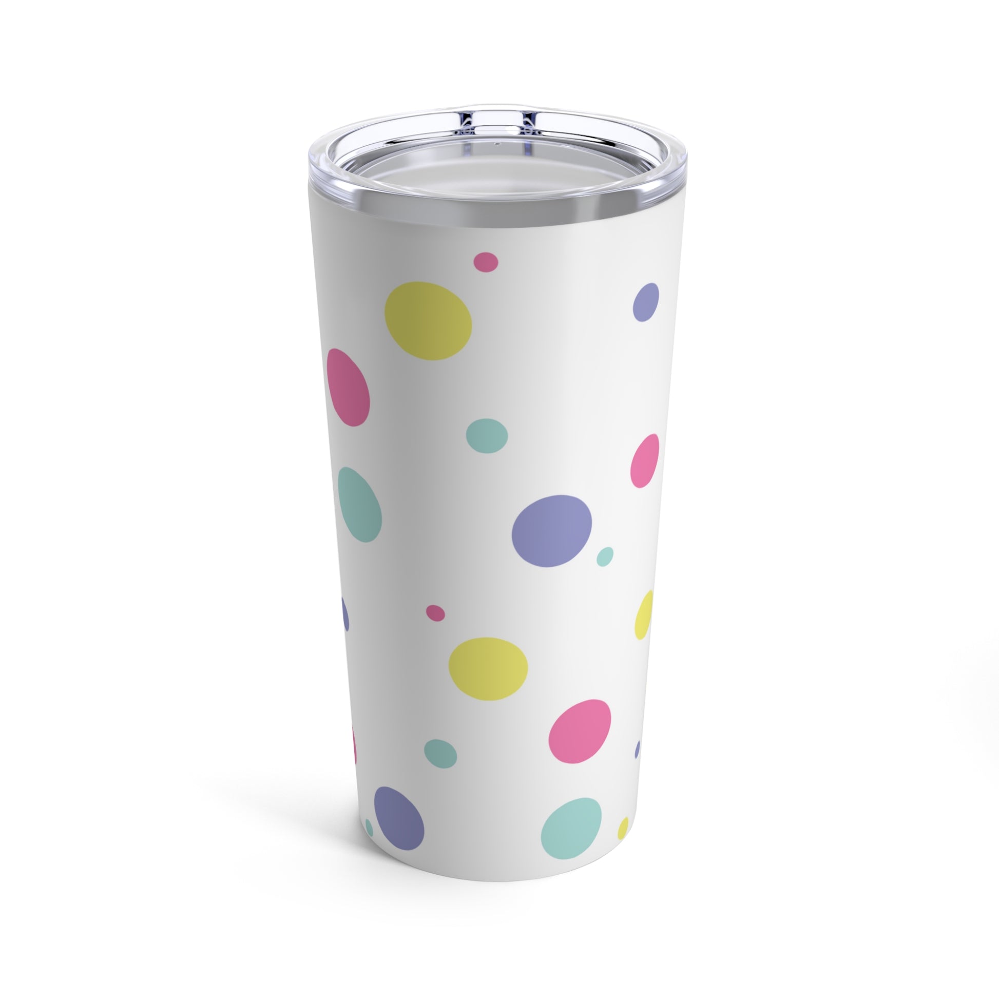 A Printify Confetti Dots Tumbler: 20 oz.; Stainless steel; Insulated