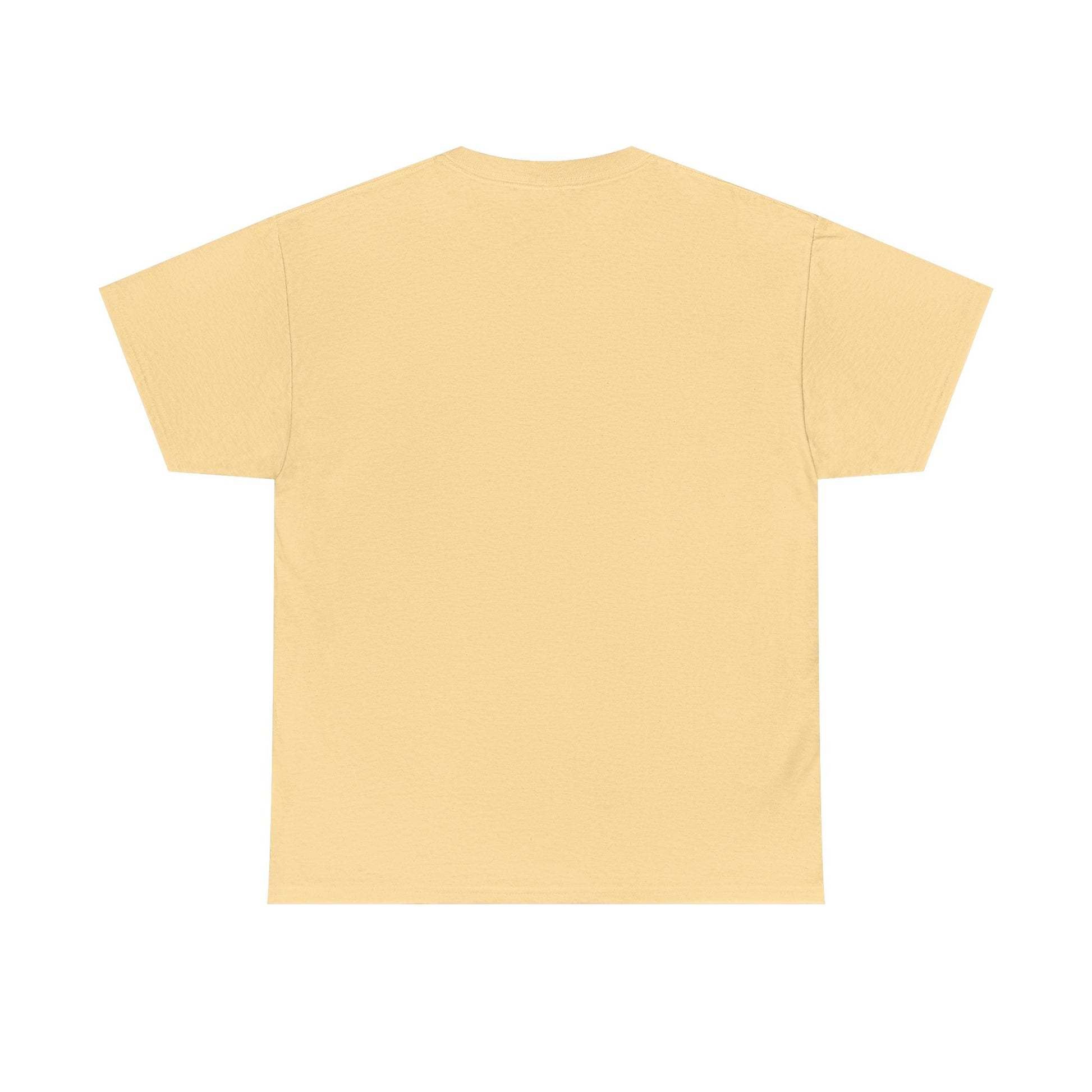 The Good Trouble Unisex T-shirt by Printify, shown in light yellow with the back facing up on a white background, is made from cotton by Gildan and comes in 3 colors—perfect for subtle protest or making good trouble in style.