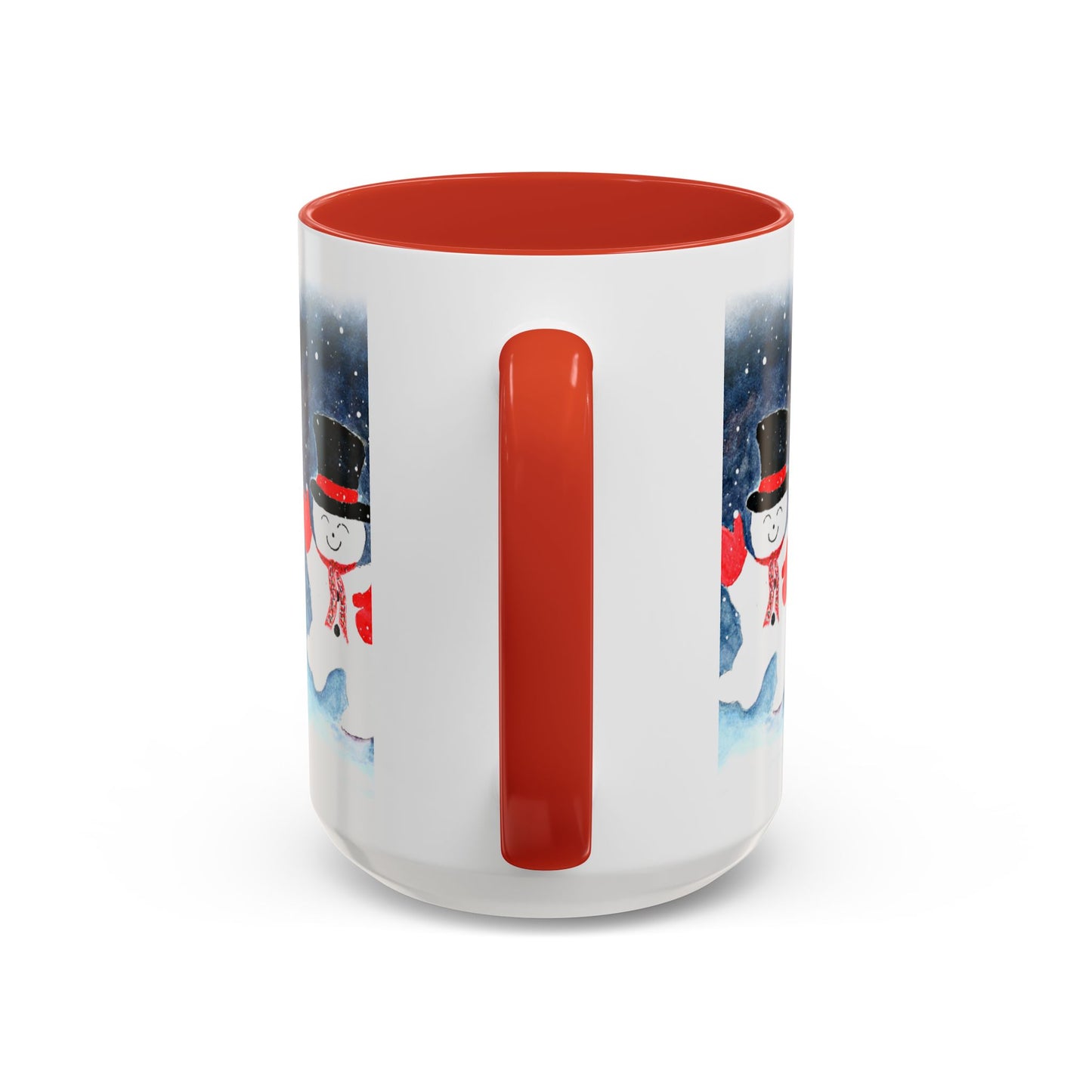 Festive Snowman Mug: 2 sizes; Ceramic; Winter Holiday Drinkware