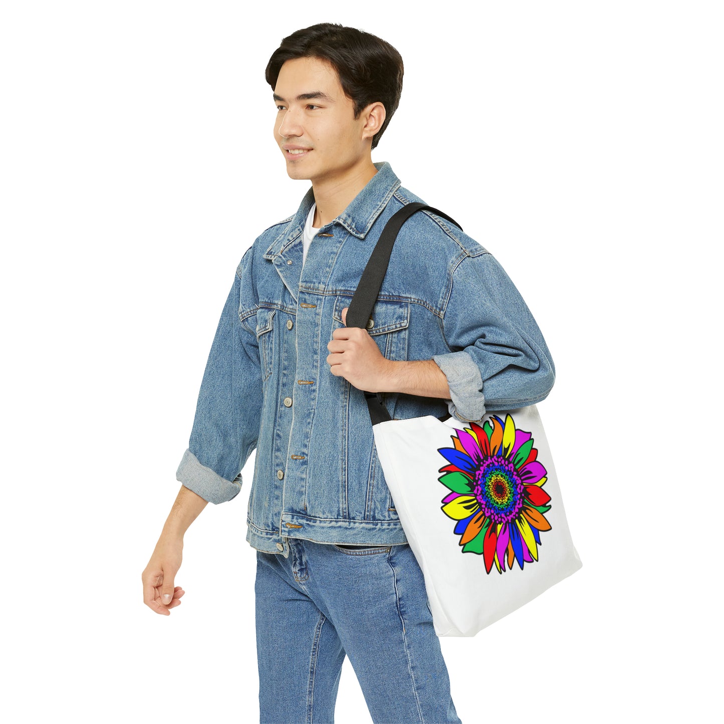 Mock up of a man carrying the 16" bag