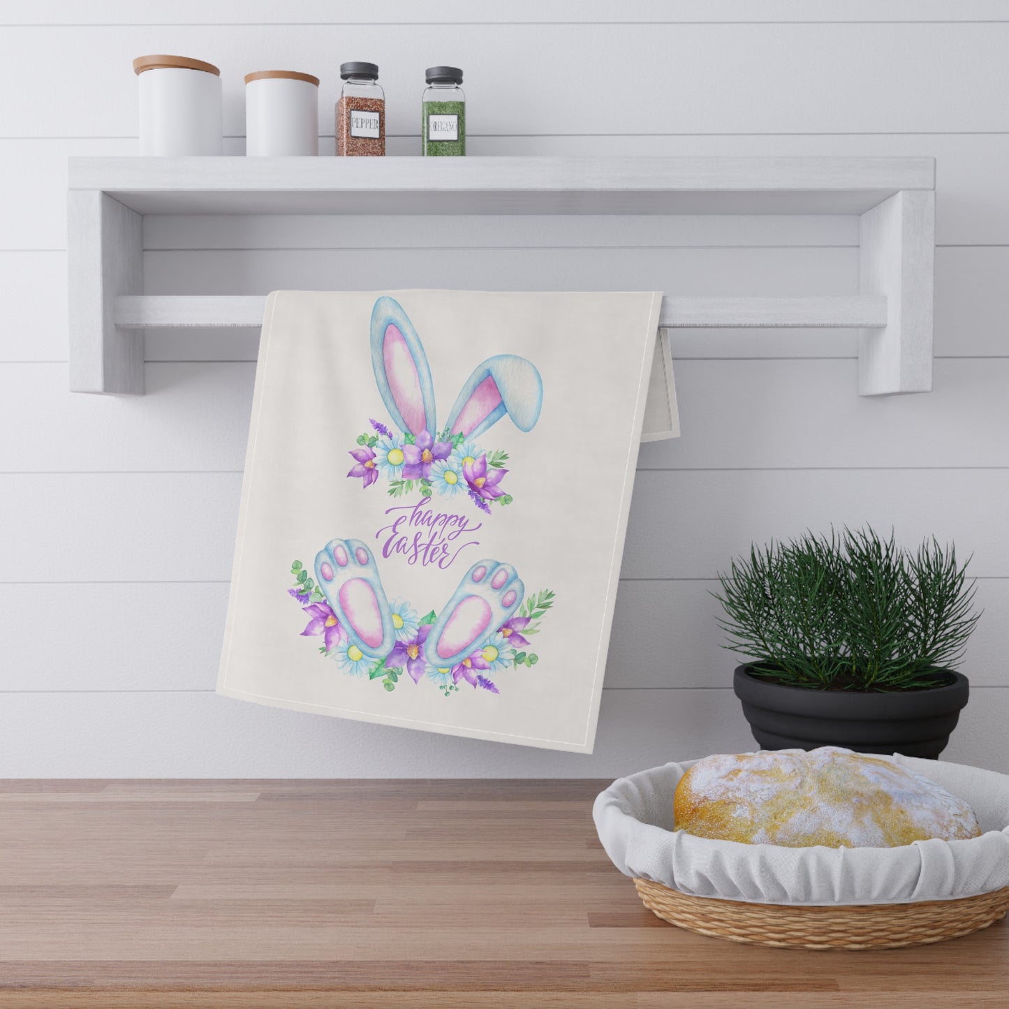 Absorbent Easter Greeting Towel: 18" x 30" for the kitchen, by Printify.