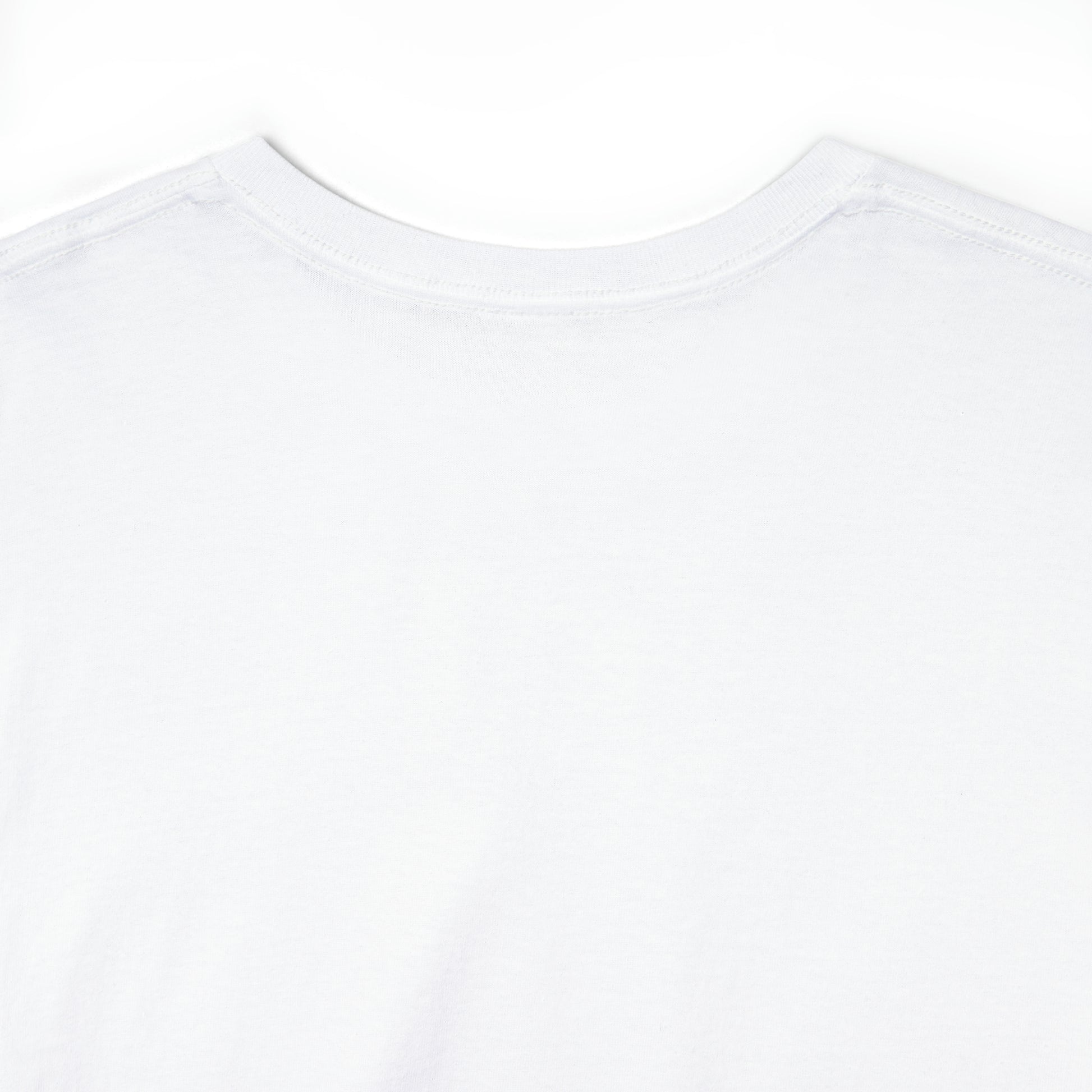 Back neck view of the White t-shirt