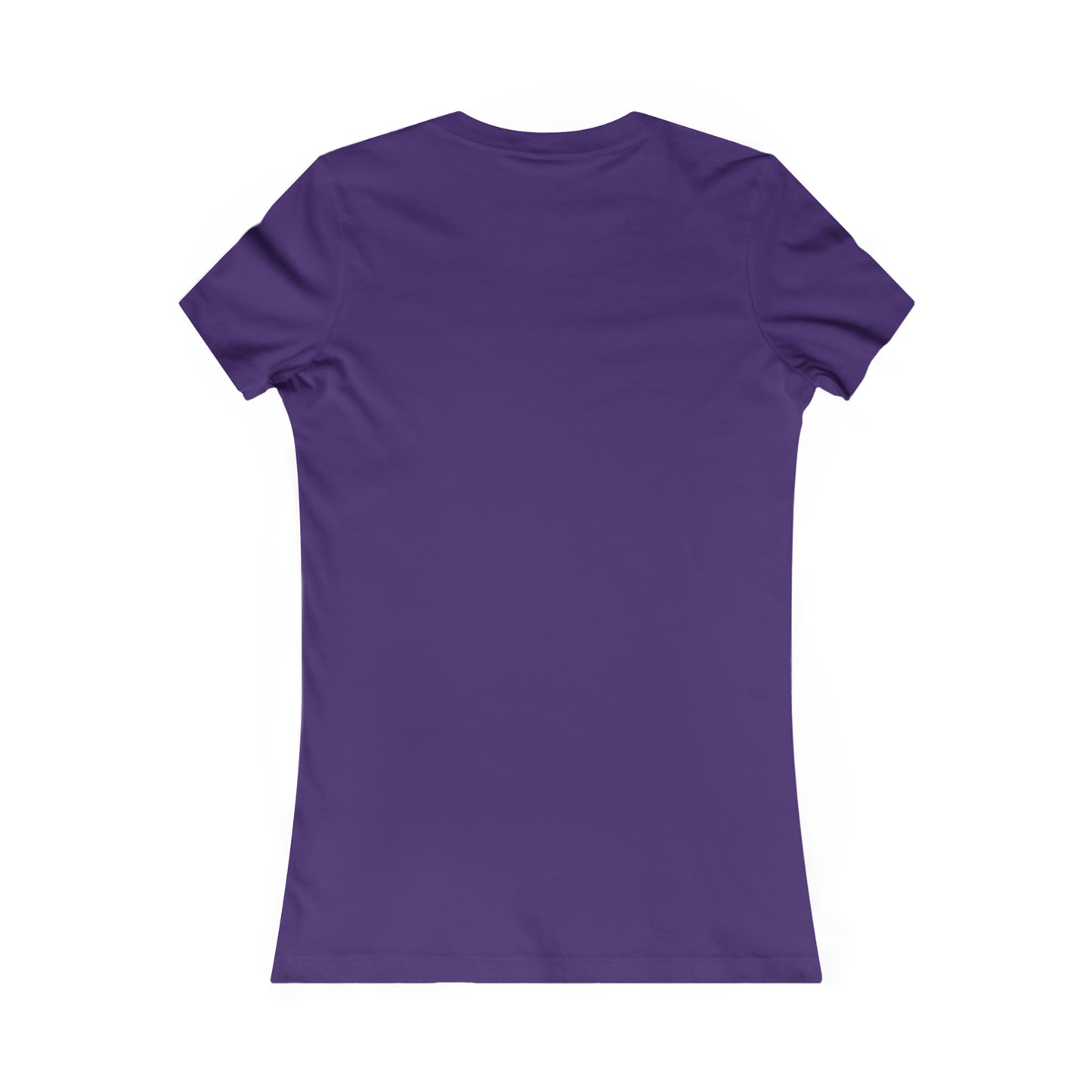 Flat back view of the purple shirt
