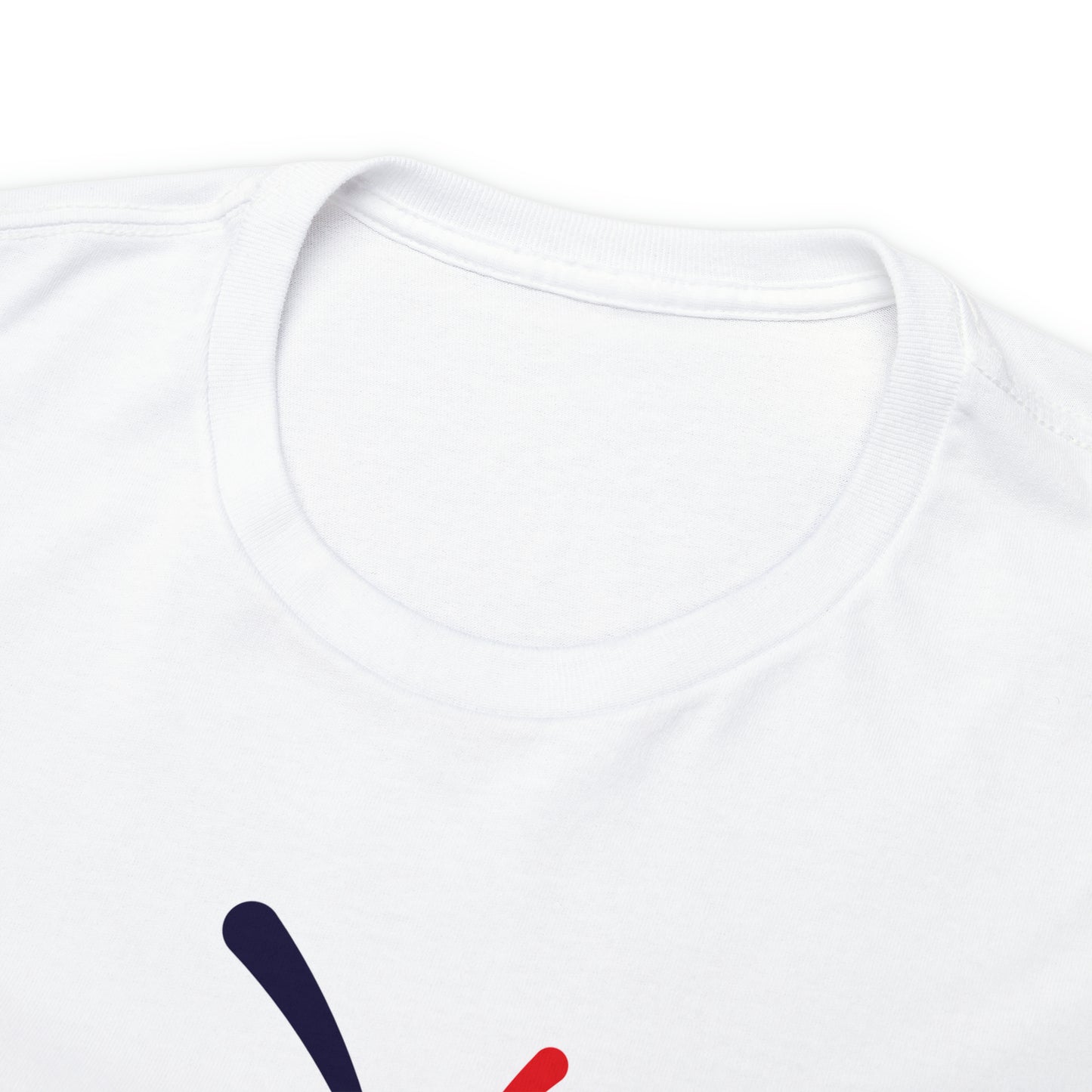 Front neck view of the White t-shirt