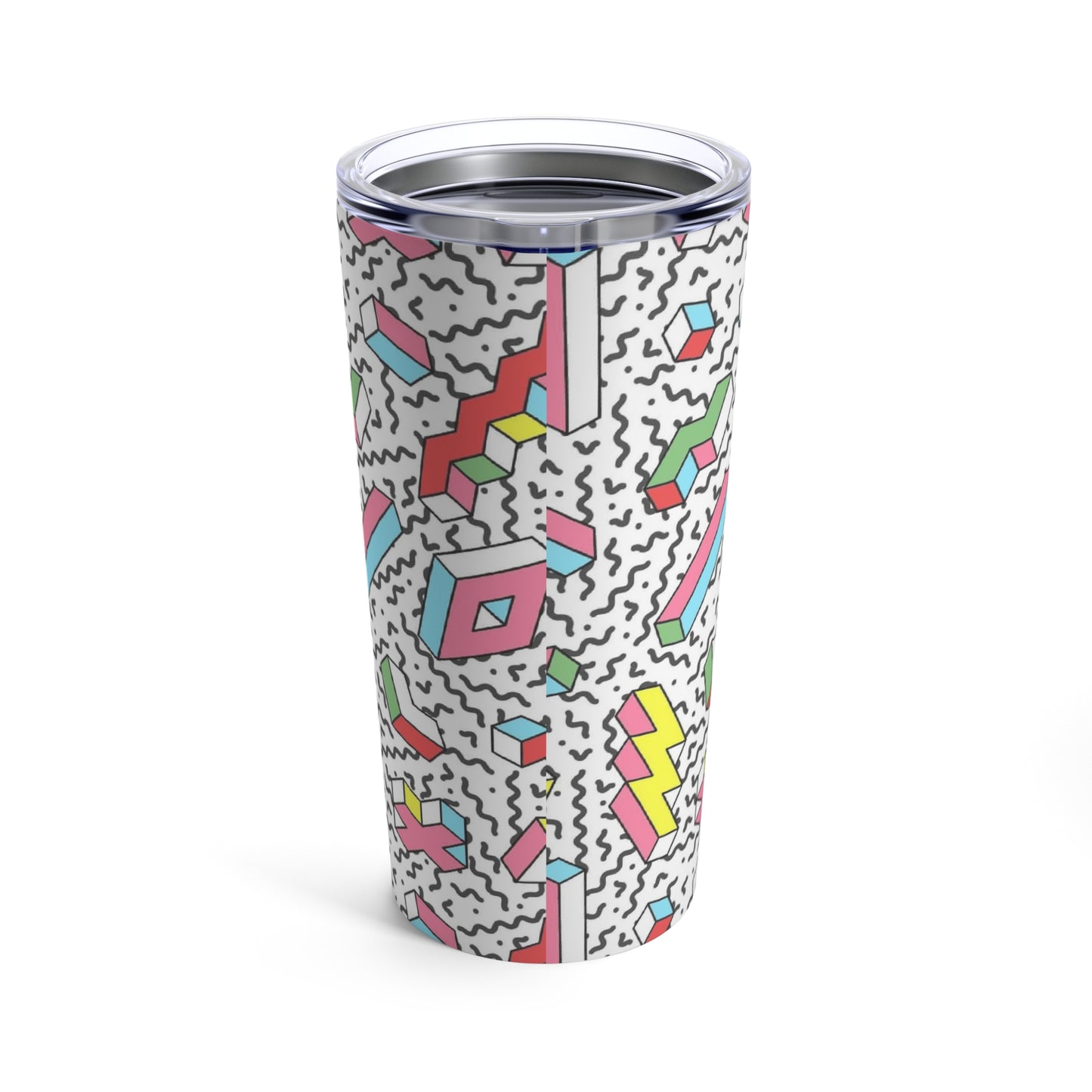 Retro Geometric Tumbler: 20 oz.; Stainless steel; Insulated