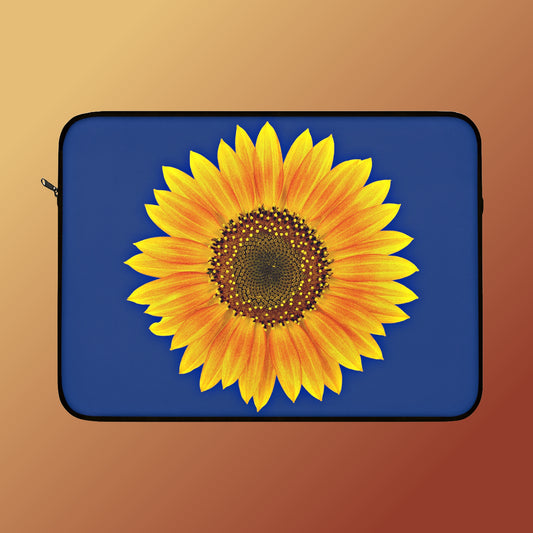 Mock up of the laptop sleeve against a brown background