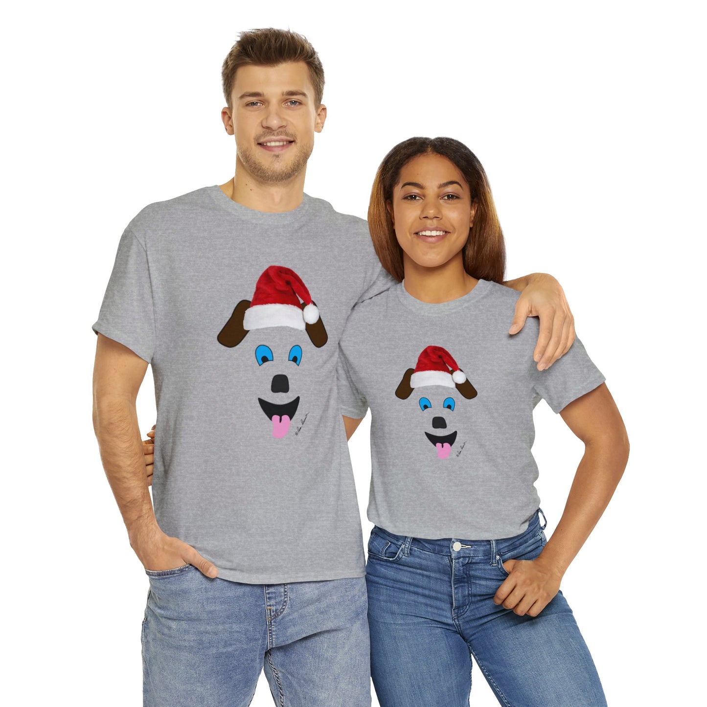Santa-Dog Unisex T-shirt: 3 colors; Cotton; Gildan brand