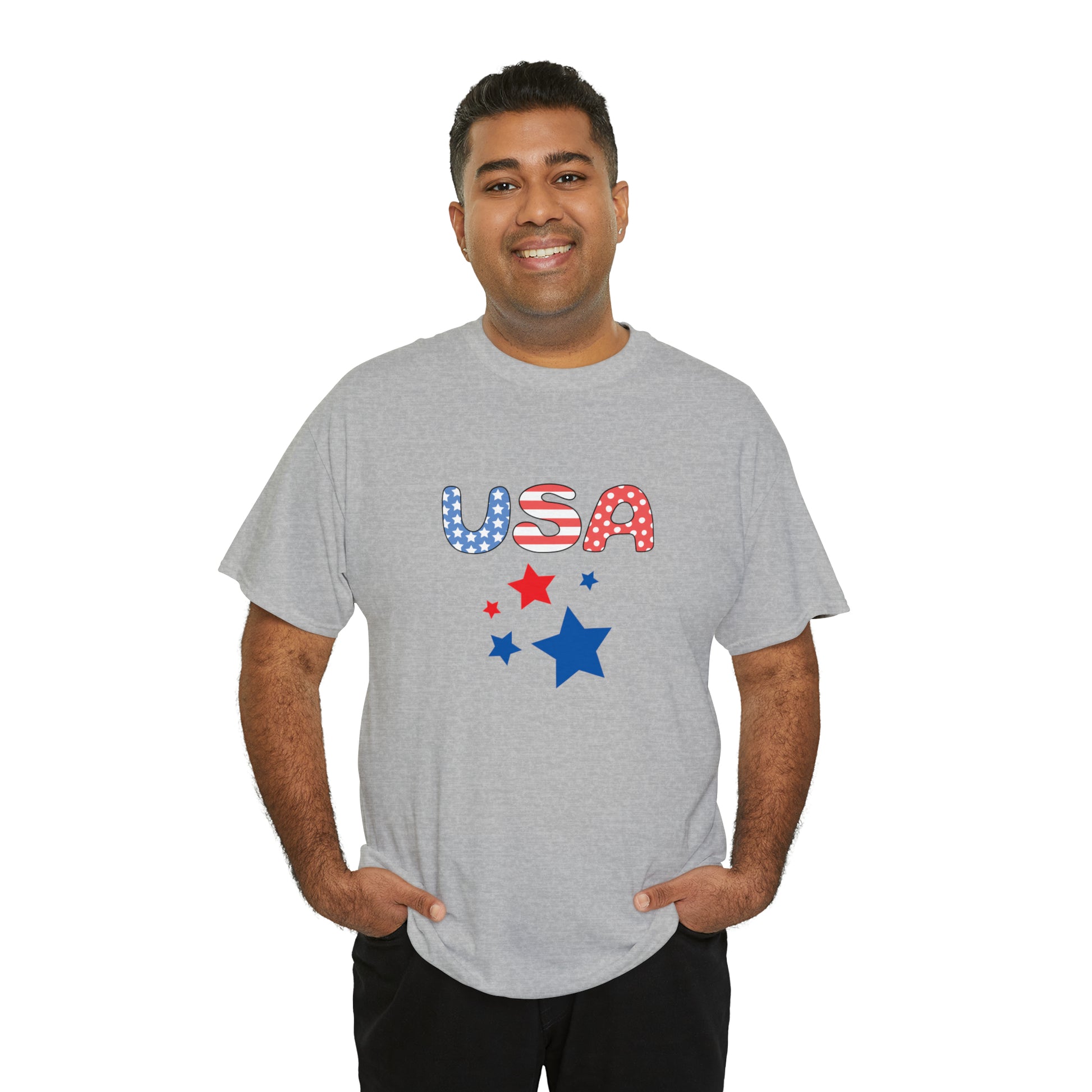 Mock up of a man wearing the Sport Grey t-shirt