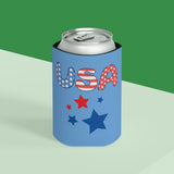 Patriotic Can Cooler: 3.5" by 4.3"; Polyester; Foam