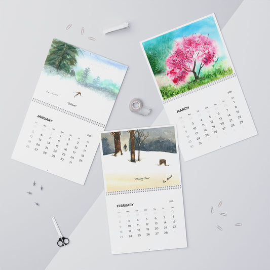 Watercolor Wall Calendar: 2025 | 2 sizes | Spiral bound