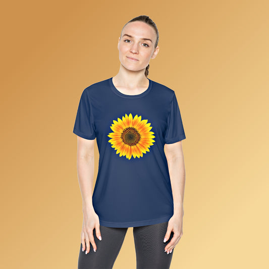 Mock up of a woman wearing the True Navy shirt