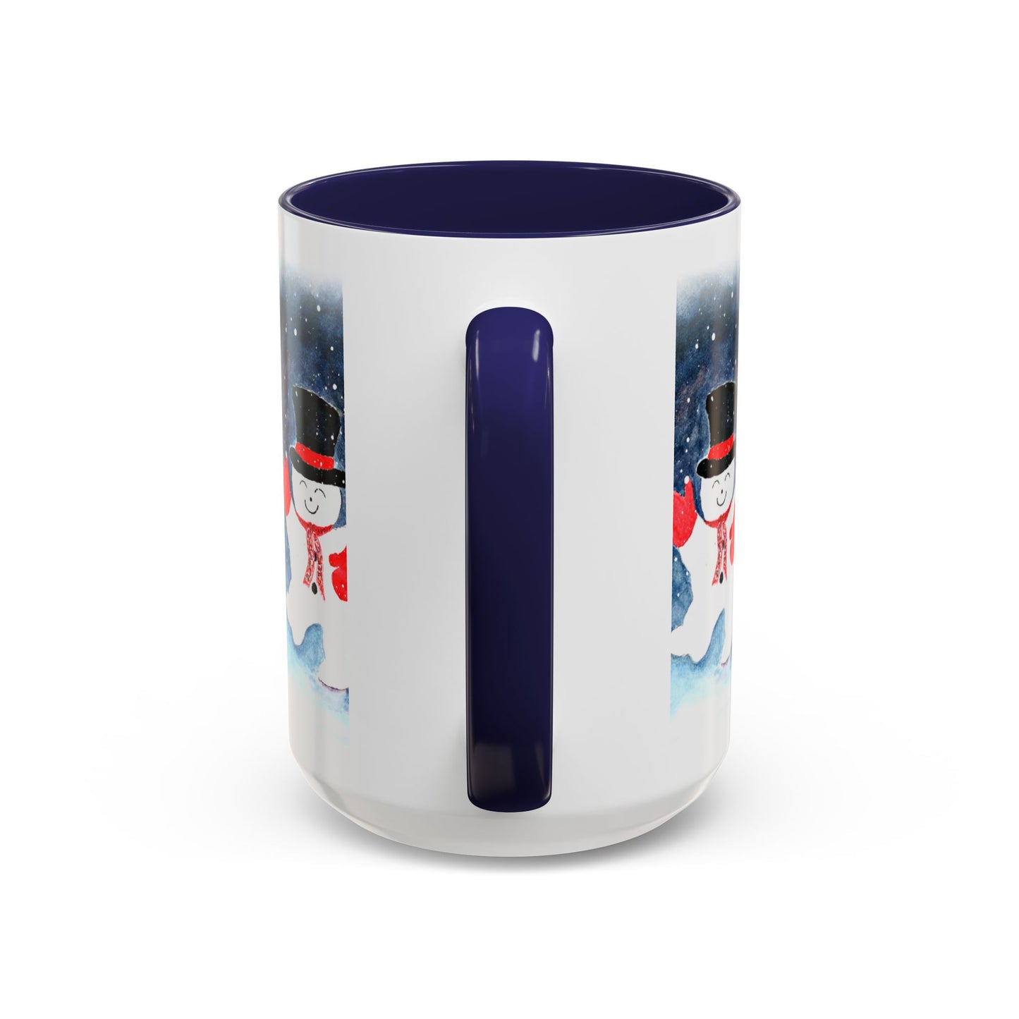 Festive Snowman Mug: 2 sizes; Ceramic; Winter Holiday Drinkware