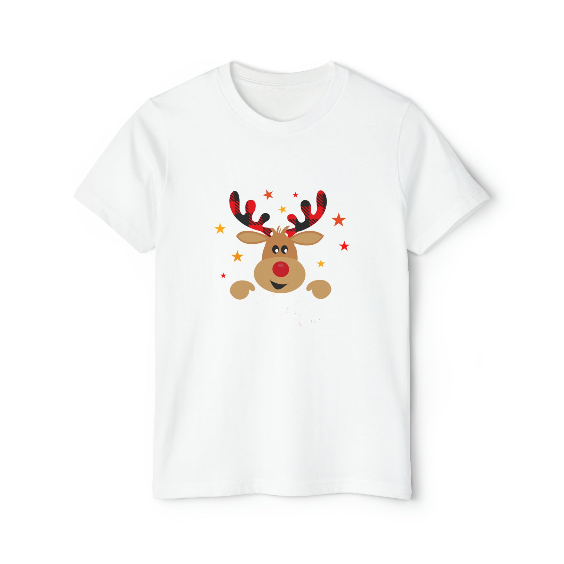 This Kids Holiday Pajama Set by Printify features a reindeer design, made with 100% cotton.