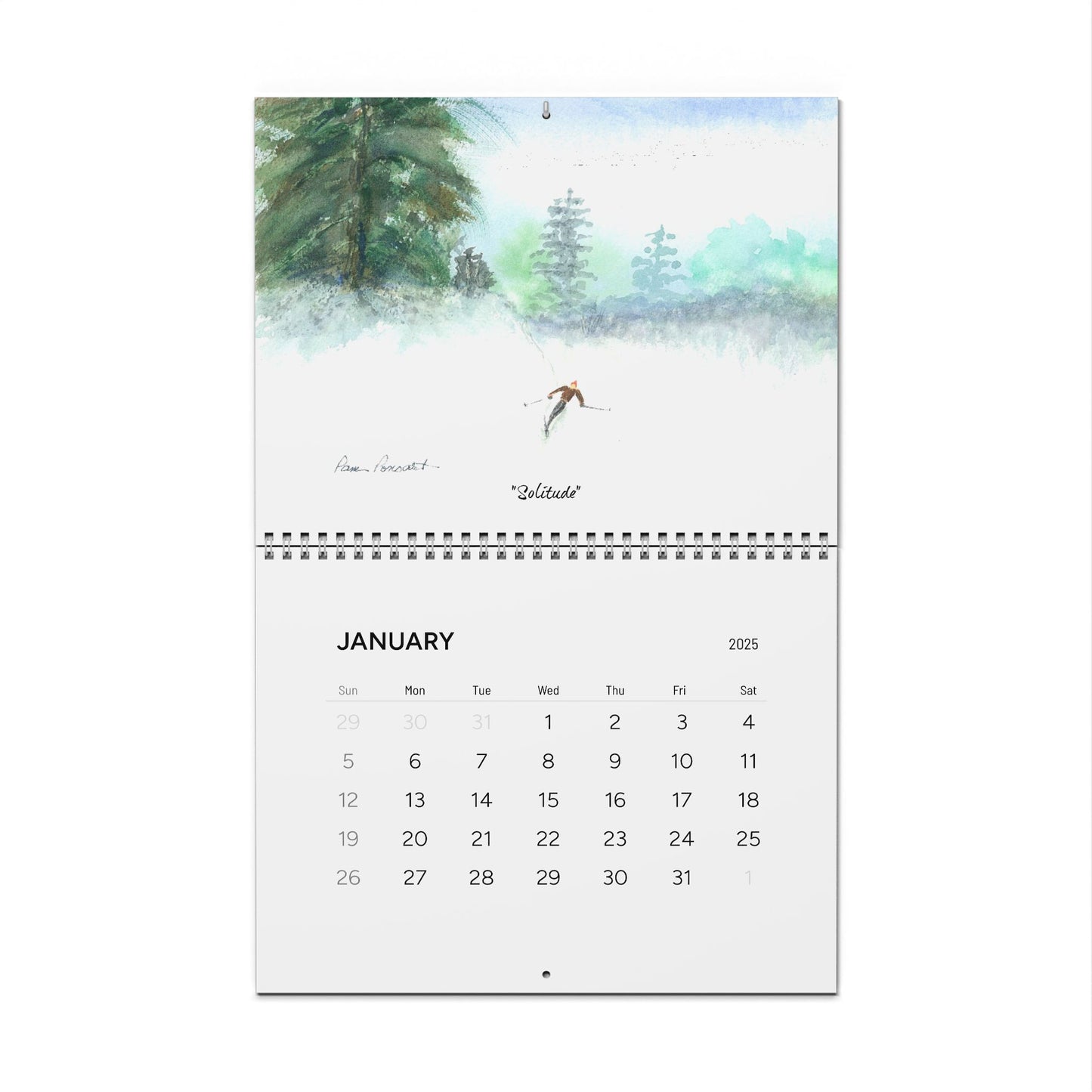 Watercolor Wall Calendar: 2025 | 2 sizes | Spiral bound