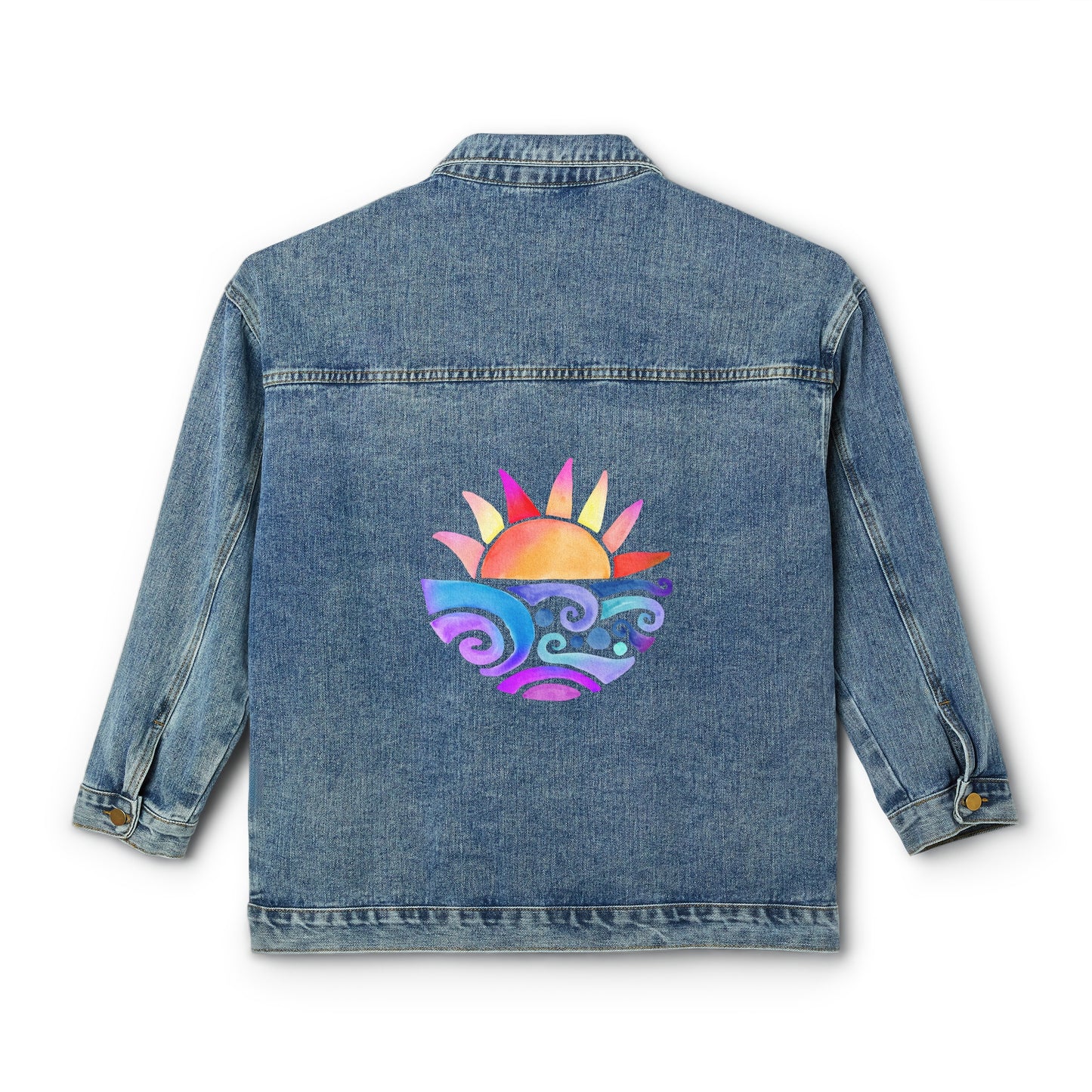 Flat back view featuring the Sixties Sunrise design