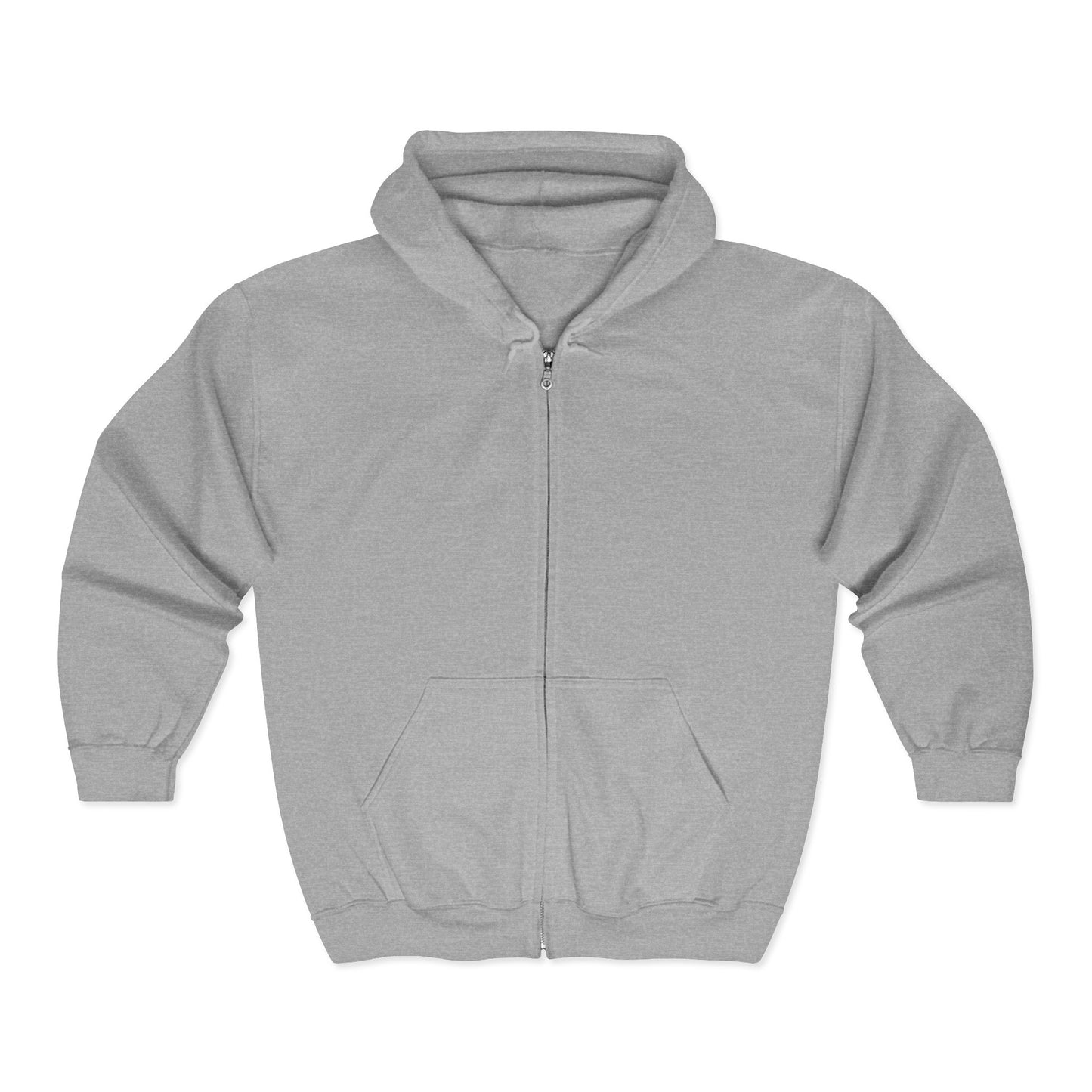 The Printify Galaxy Night-Sky Zip Hoodie is a cozy unisex zip-up with a back print, hood, front pockets, and long sleeves, shown laid flat on a white background.