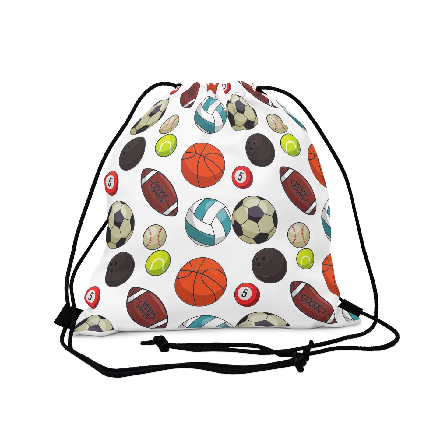 Standing view of the drawstring bag